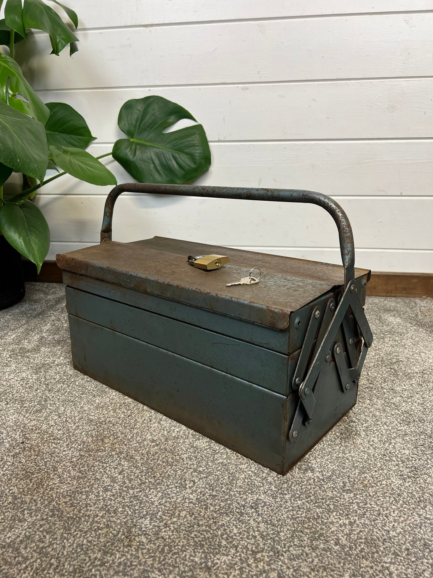Vintage Talco Toolbox Metal Engineers Cantilever Tool Box Rustic Patina Tool Chest