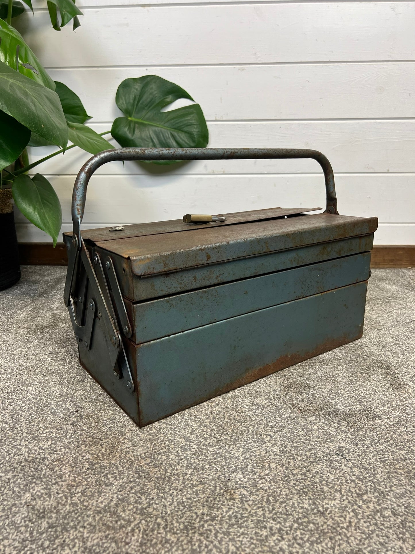 Vintage Talco Toolbox Metal Engineers Cantilever Tool Box Rustic Patina Tool Chest