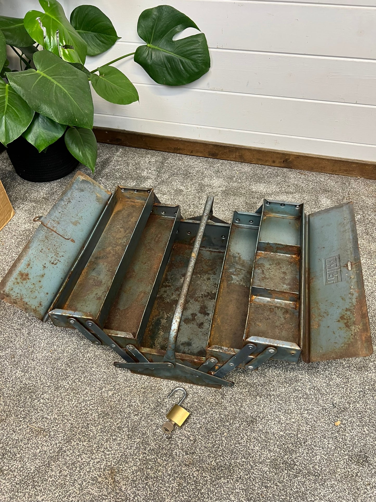 Vintage Talco Toolbox Metal Engineers Cantilever Tool Box Rustic Patina Tool Chest