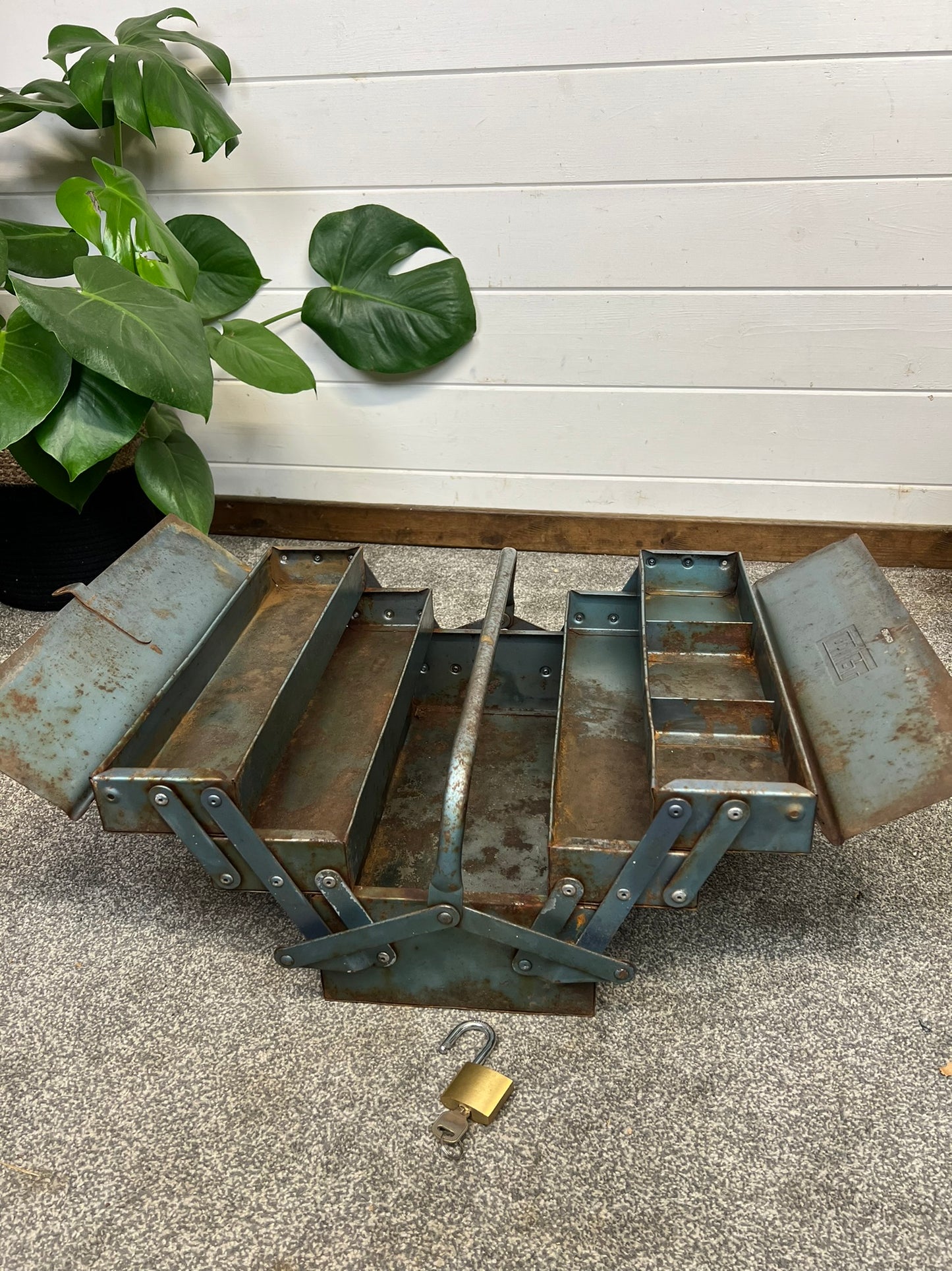 Vintage Talco Toolbox Metal Engineers Cantilever Tool Box Rustic Patina Tool Chest