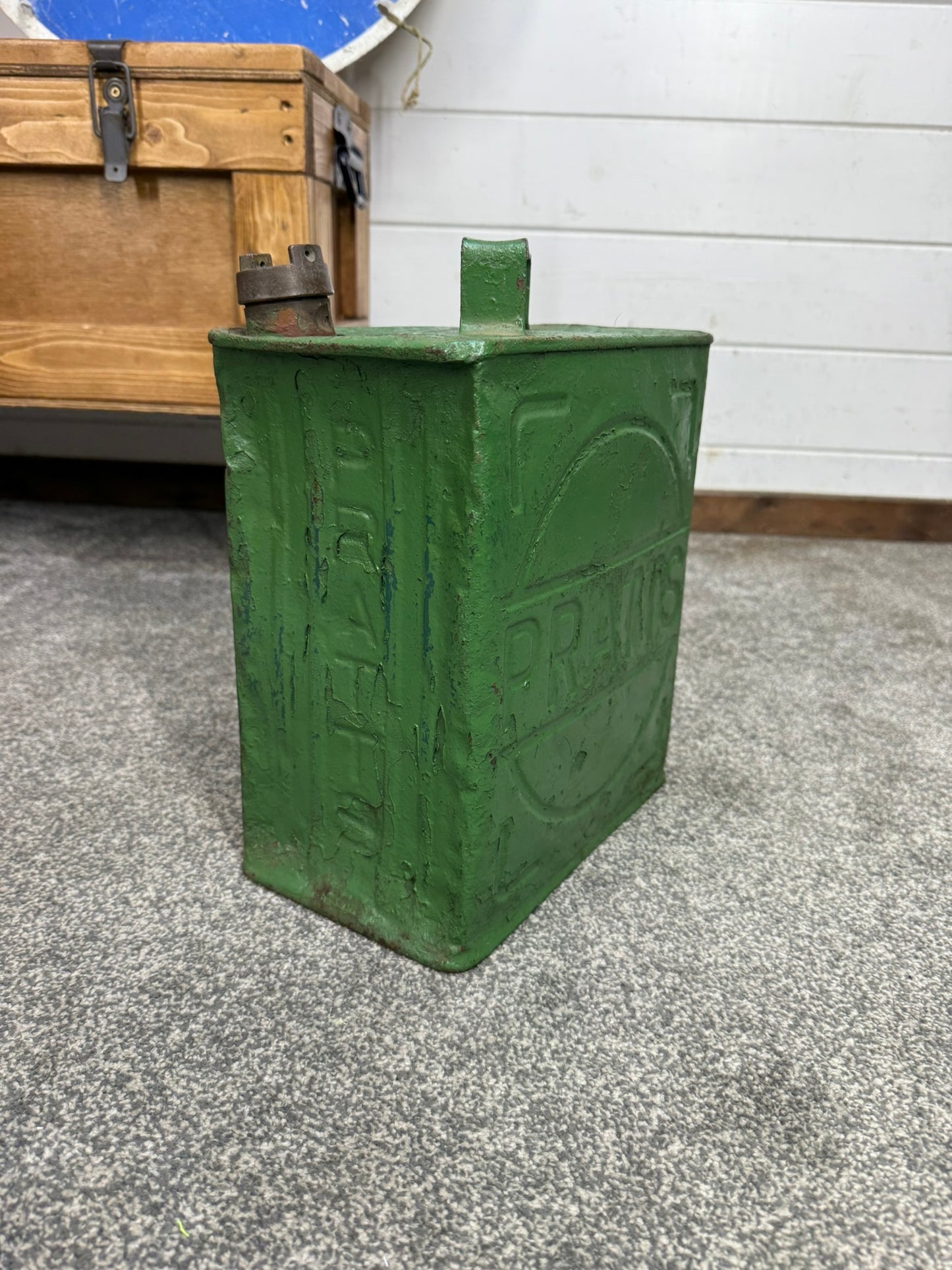 Vintage Pratts Valor Petrol Can with Pratts Brass Cap Vintage Home Decor Display