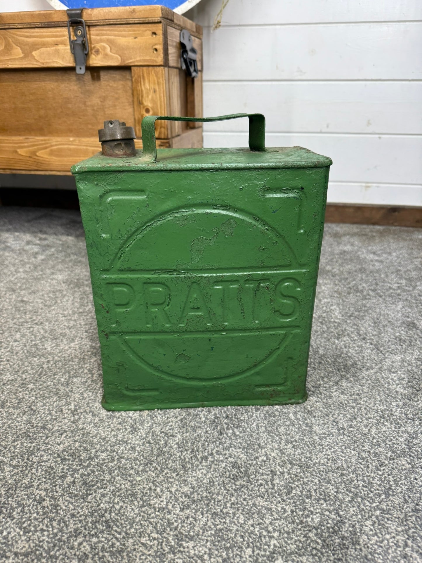 Vintage Pratts Valor Petrol Can with Pratts Brass Cap Vintage Home Decor Display