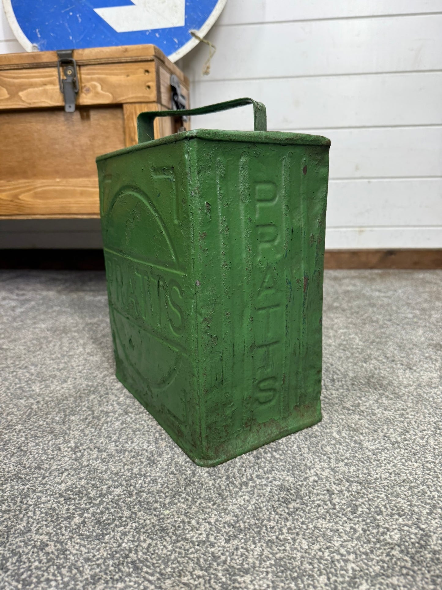 Vintage Pratts Valor Petrol Can with Pratts Brass Cap Vintage Home Decor Display
