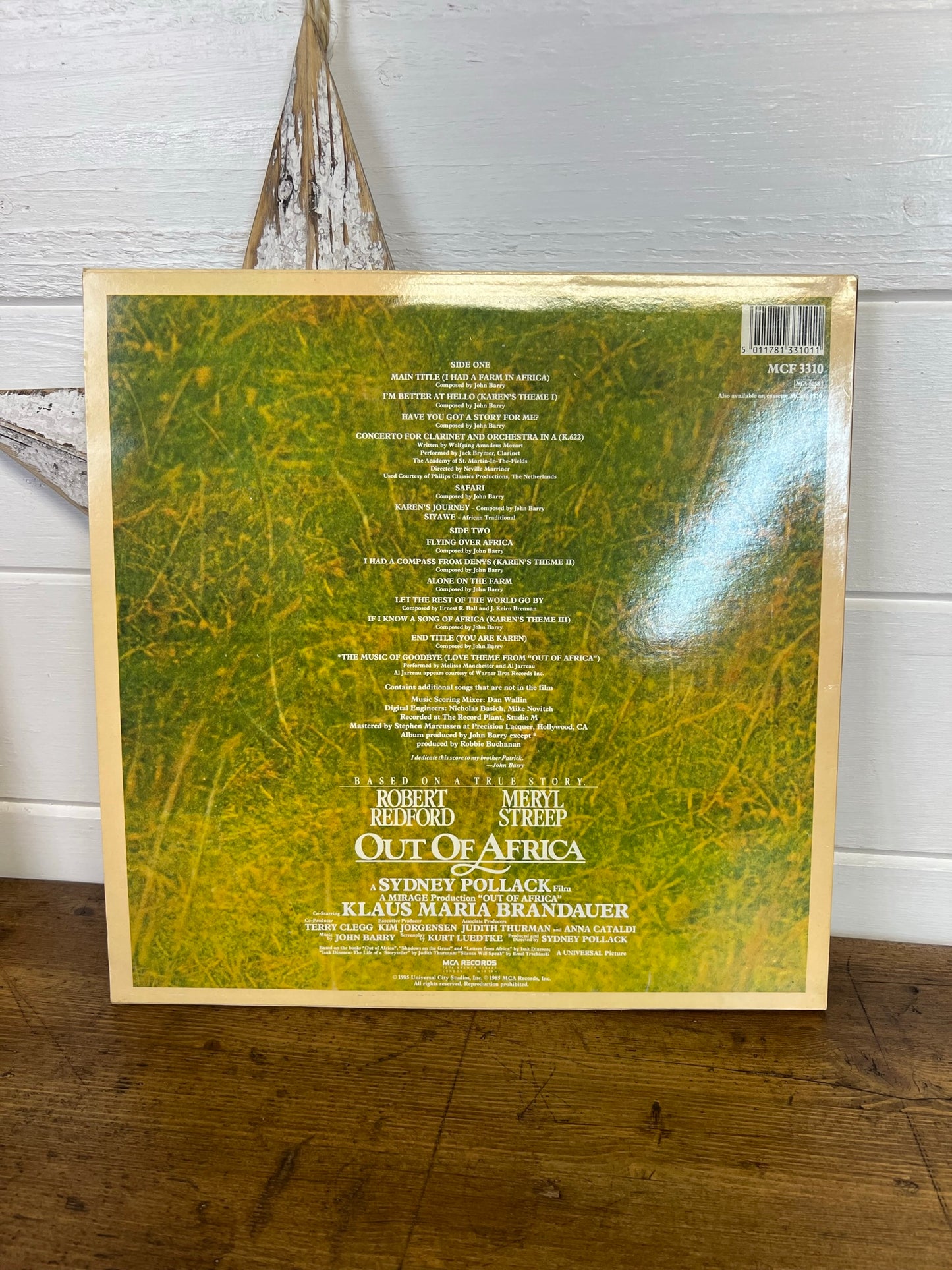 John Barry - Out Of Africa Soundtrack LP Vinyl Record MCA Records