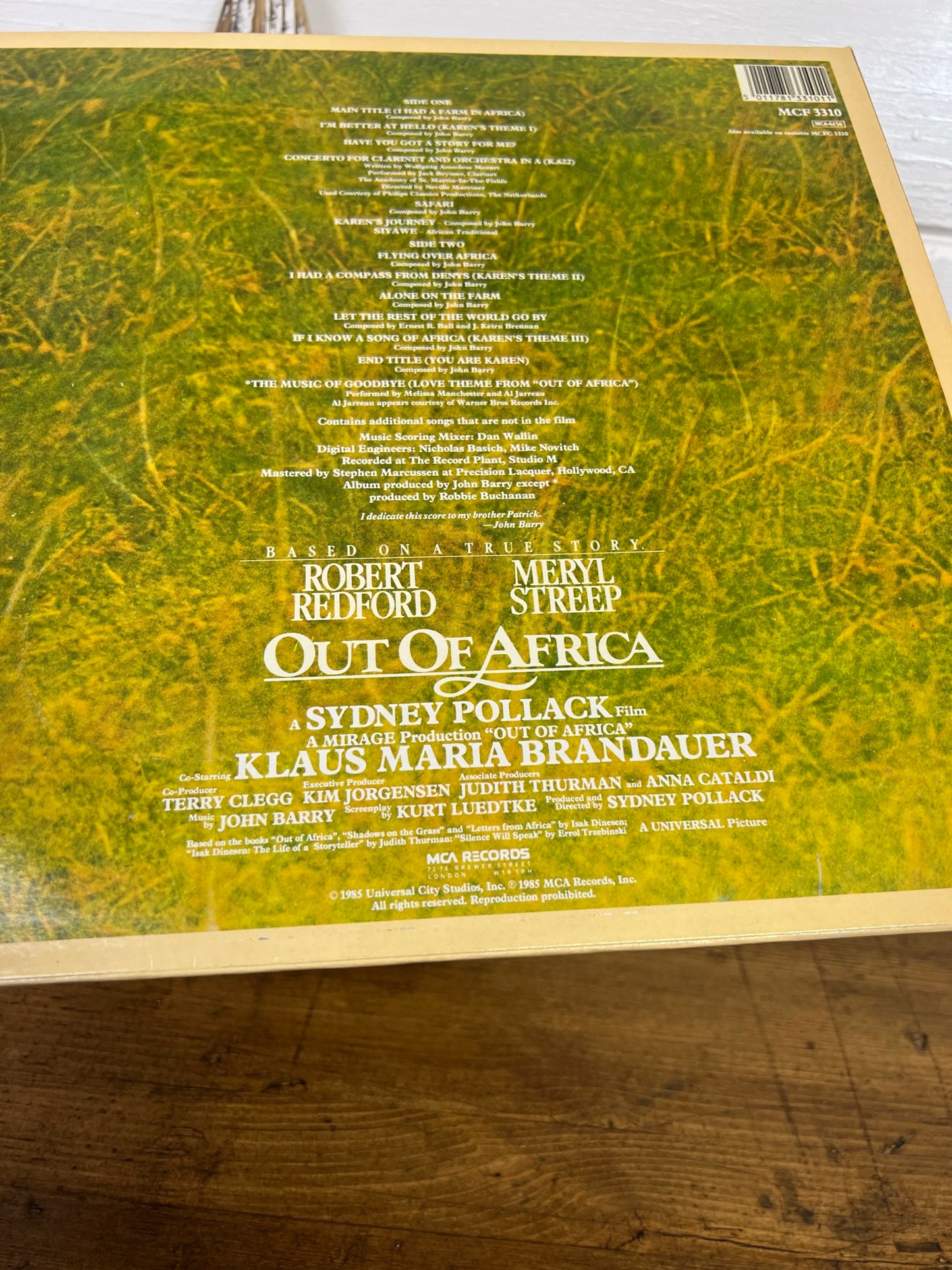 John Barry - Out Of Africa Soundtrack LP Vinyl Record MCA Records