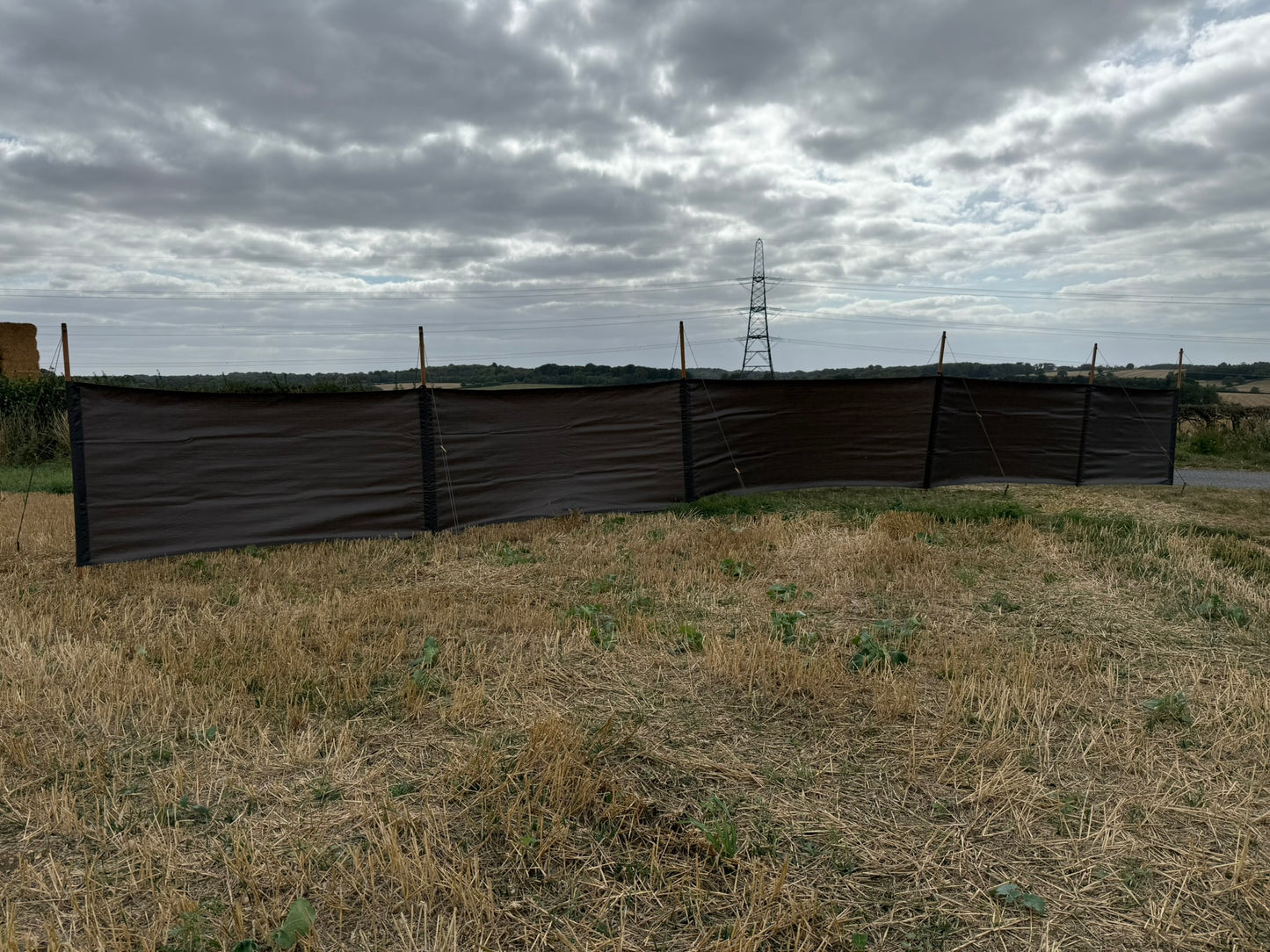 Ex Army HUGE 14m Windbreak Privacy Screen Wooden Poles Military Wind Break