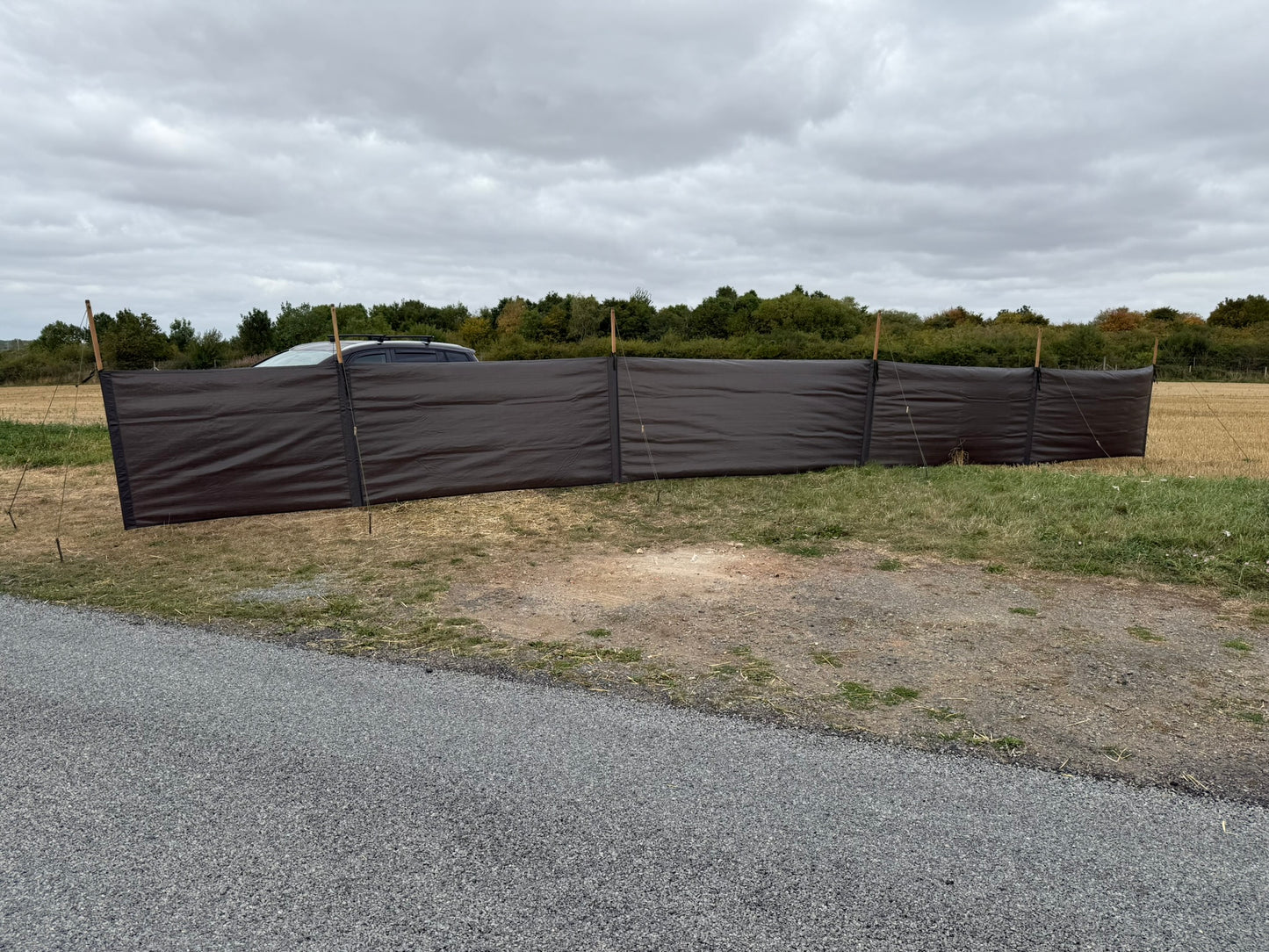 Ex Army HUGE 14m Windbreak Privacy Screen Wooden Poles Military Wind Break