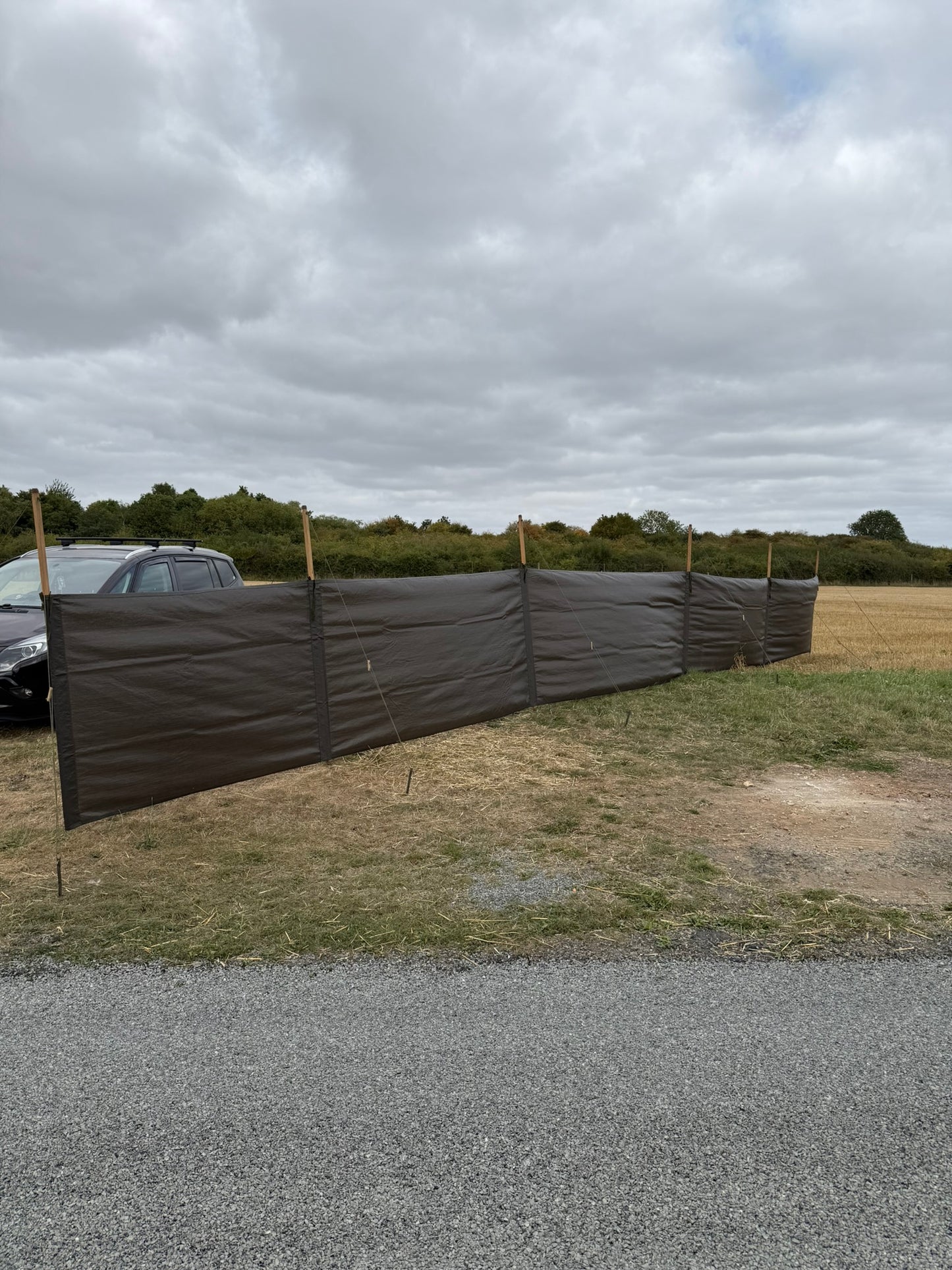 Ex Army HUGE 14m Windbreak Privacy Screen Wooden Poles Military Wind Break