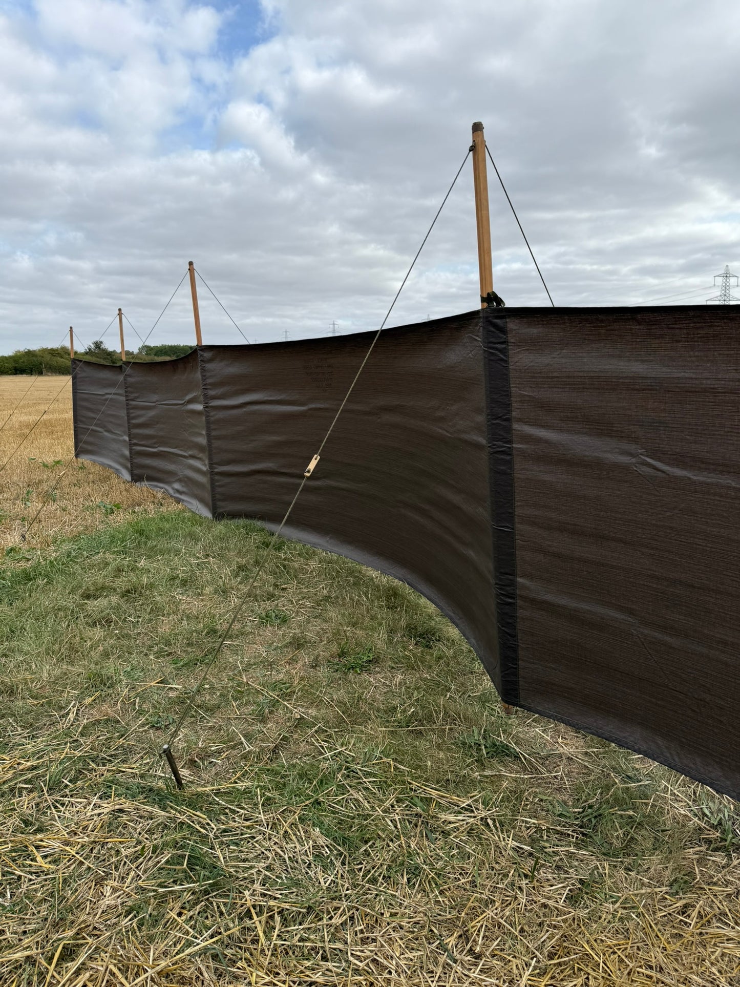 Ex Army HUGE 14m Windbreak Privacy Screen Wooden Poles Military Wind Break