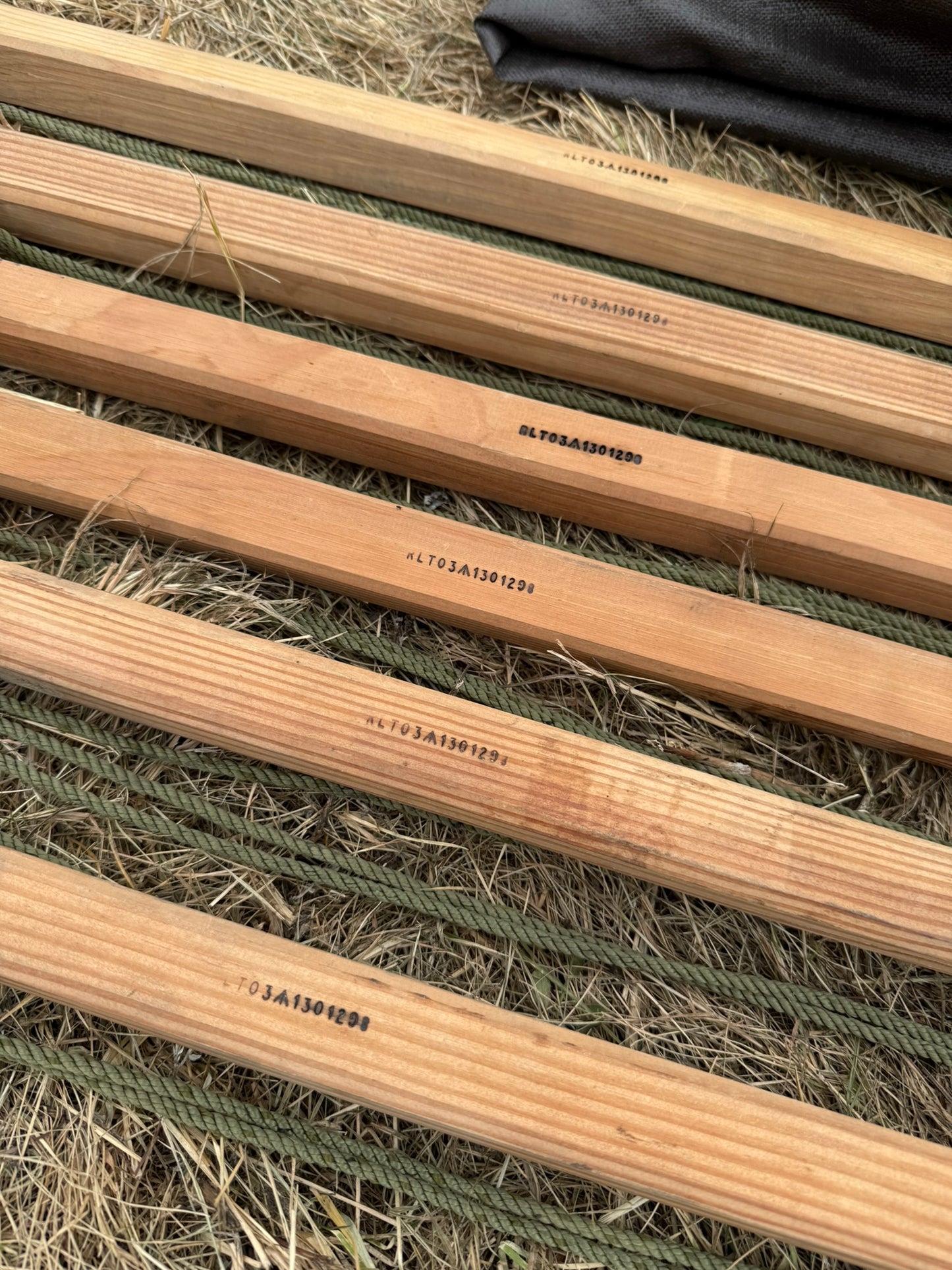 Ex Army HUGE 14m Windbreak Privacy Screen Wooden Poles Military Wind Break