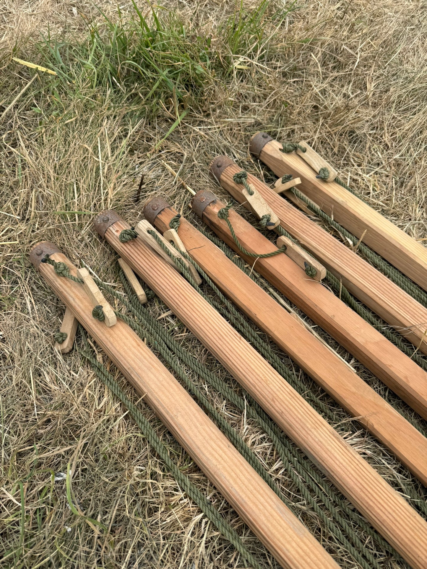 Ex Army HUGE 14m Windbreak Privacy Screen Wooden Poles Military Wind Break
