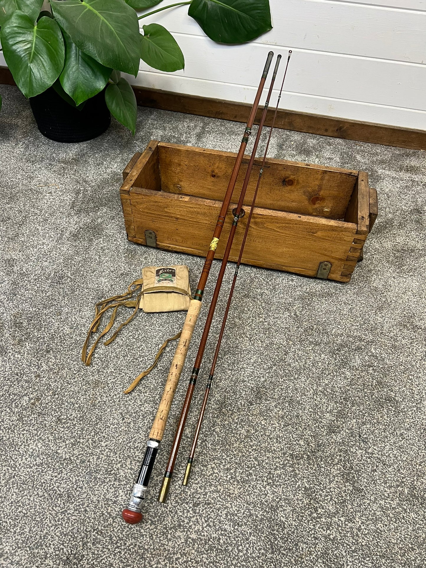 Vintage Milbro Trufly 10ft Fly Rod Fibreglass Fishing Rod - Made in Scotland