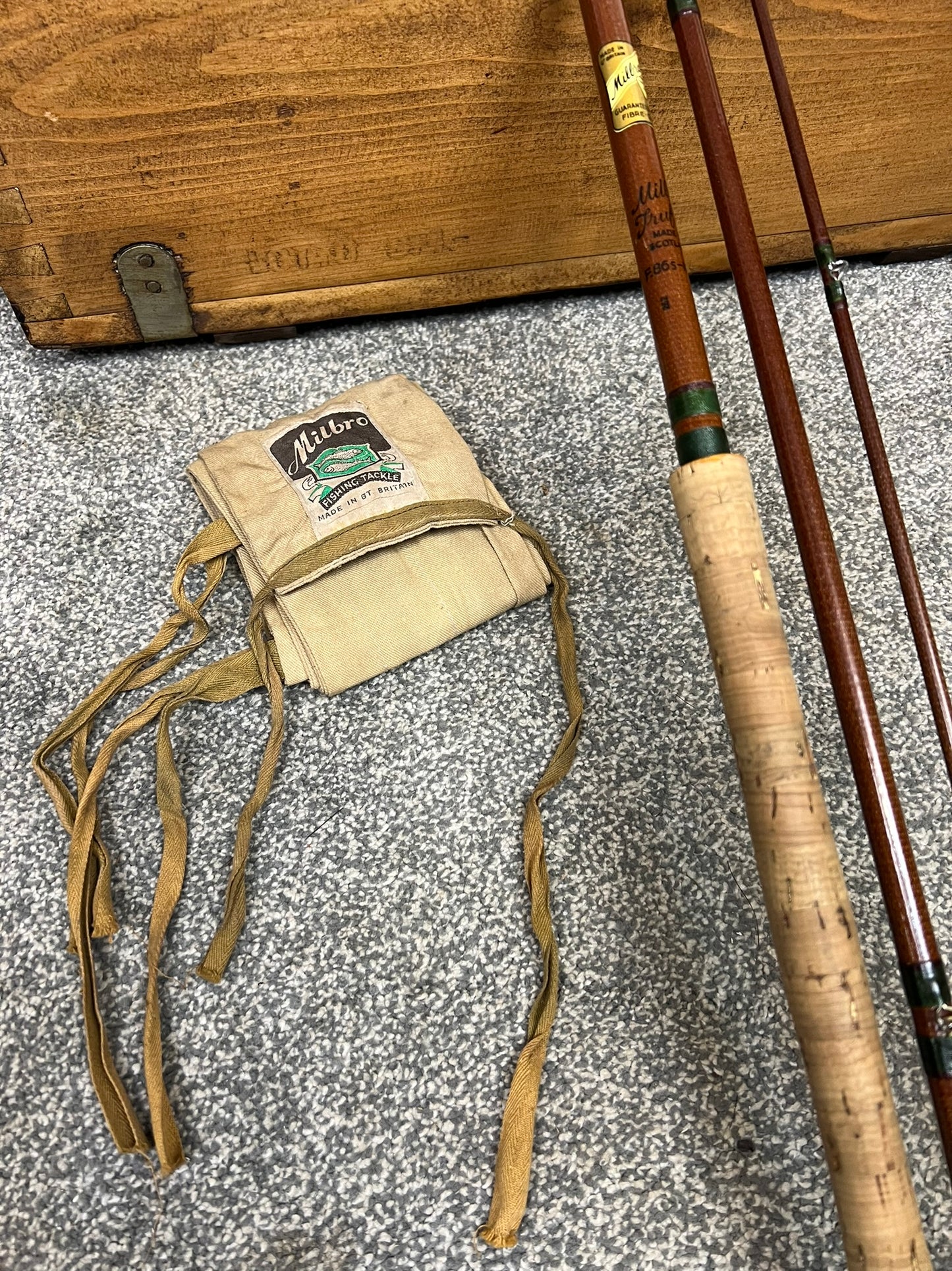 Vintage Milbro Trufly 10ft Fly Rod Fibreglass Fishing Rod - Made in Scotland