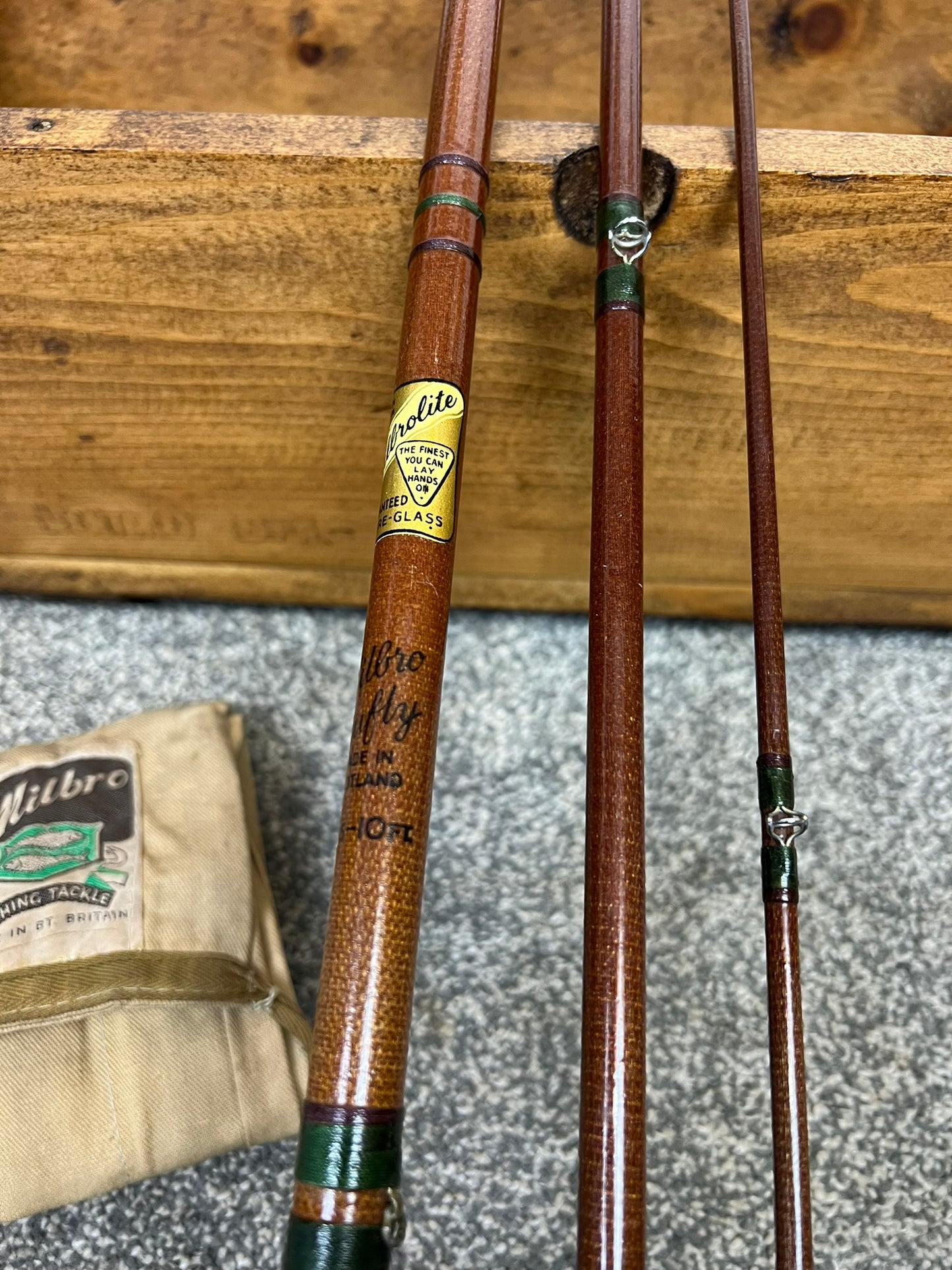 Vintage Milbro Trufly 10ft Fly Rod Fibreglass Fishing Rod - Made in Scotland