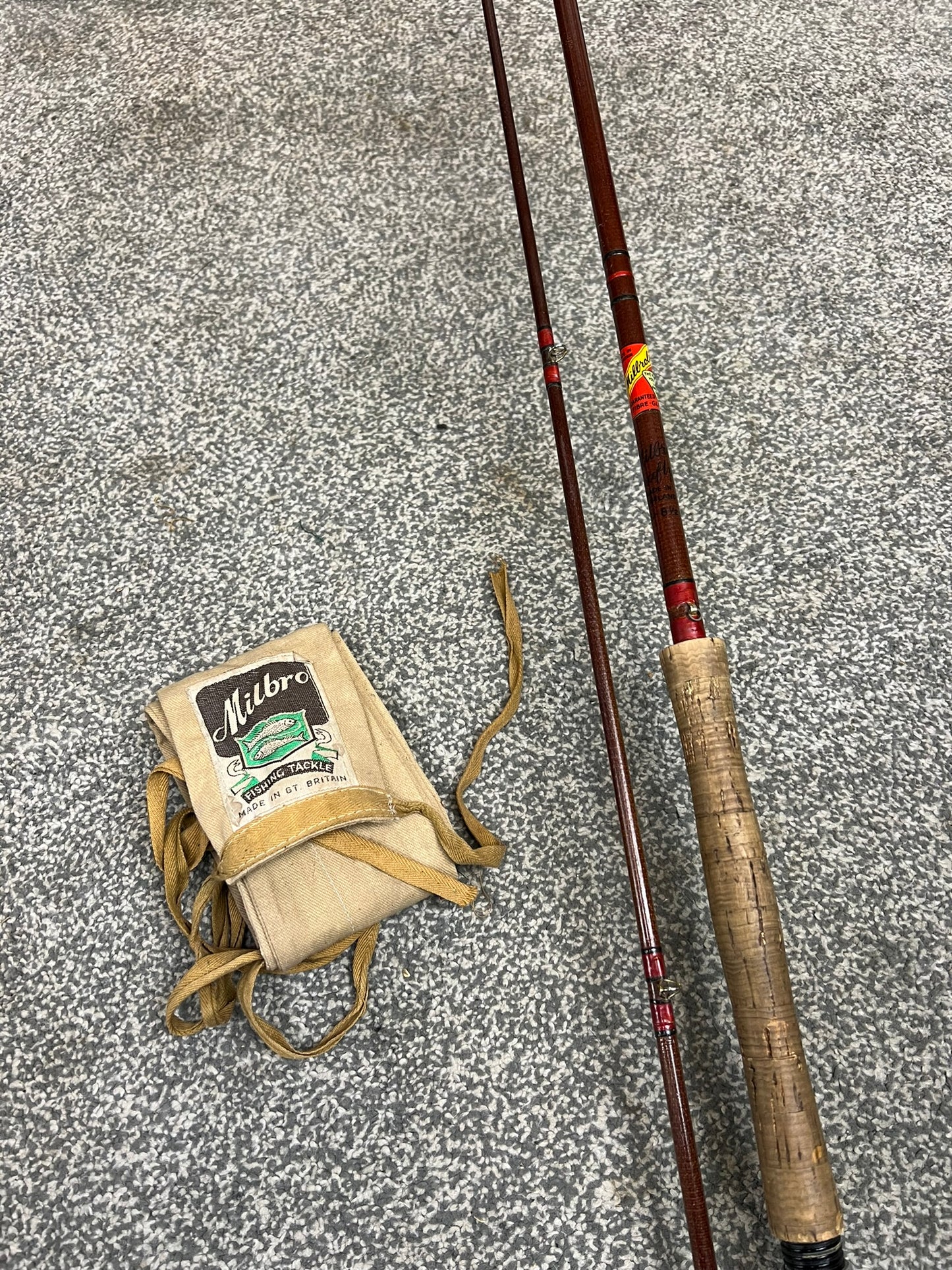 Vintage Milbro Trufly 8.5ft Fly Rod Fibreglass Fishing Rod - Made in Scotland