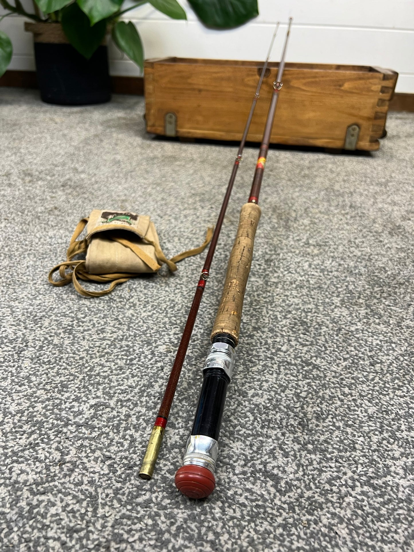 Vintage Milbro Trufly 8.5ft Fly Rod Fibreglass Fishing Rod - Made in Scotland