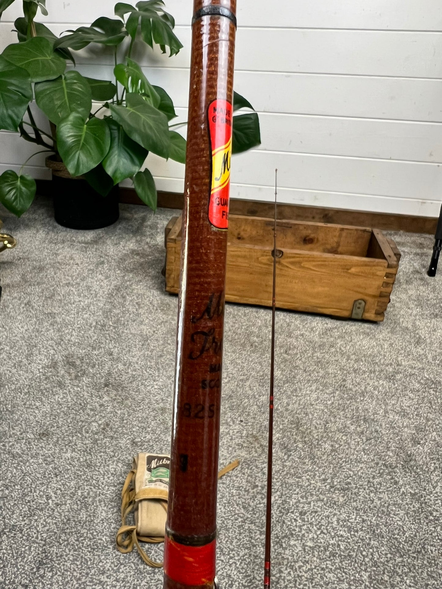 Vintage Milbro Trufly 8.5ft Fly Rod Fibreglass Fishing Rod - Made in Scotland
