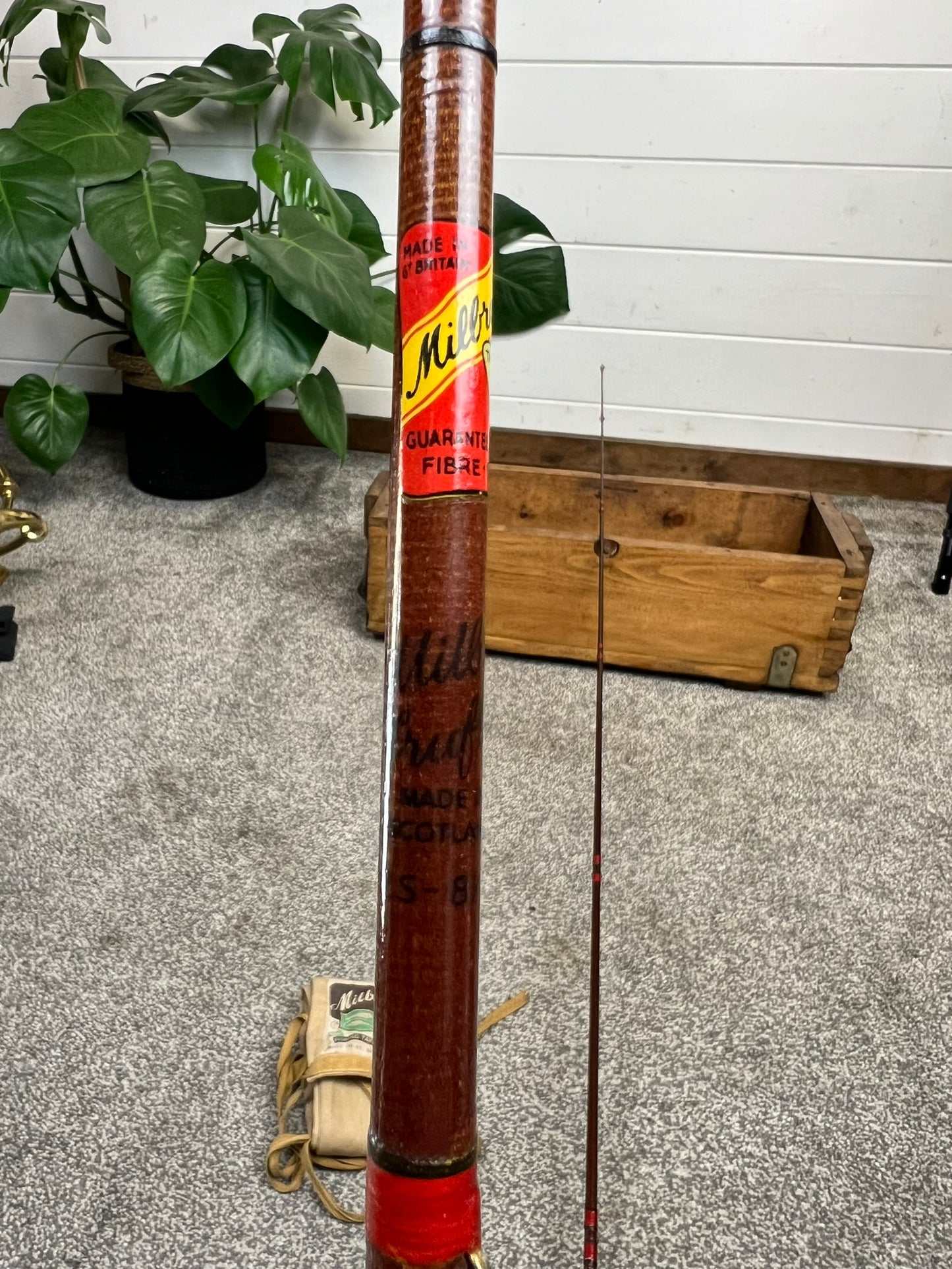 Vintage Milbro Trufly 8.5ft Fly Rod Fibreglass Fishing Rod - Made in Scotland