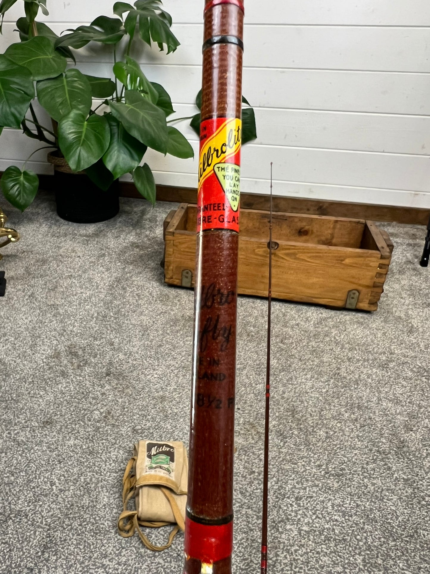 Vintage Milbro Trufly 8.5ft Fly Rod Fibreglass Fishing Rod - Made in Scotland
