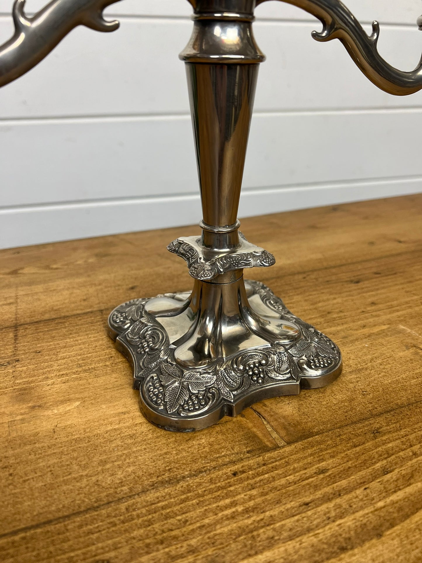 Vintage Silver Plate Candelabra Three Arm Decorative Candle Stick Holder