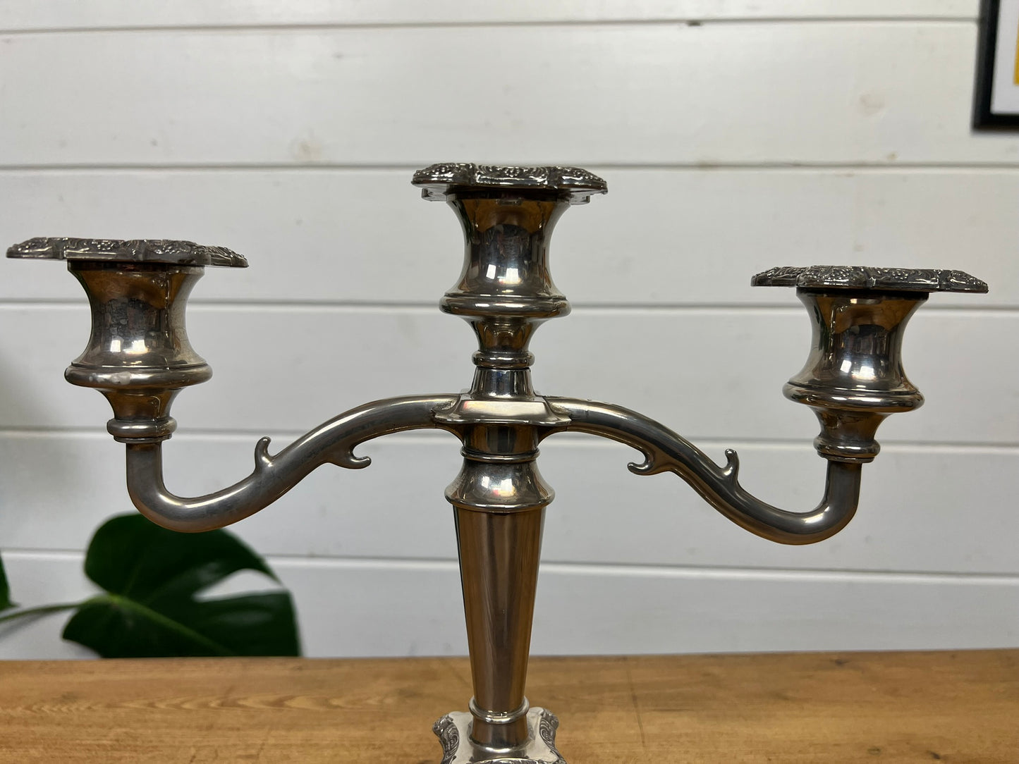 Vintage Silver Plate Candelabra Three Arm Decorative Candle Stick Holder