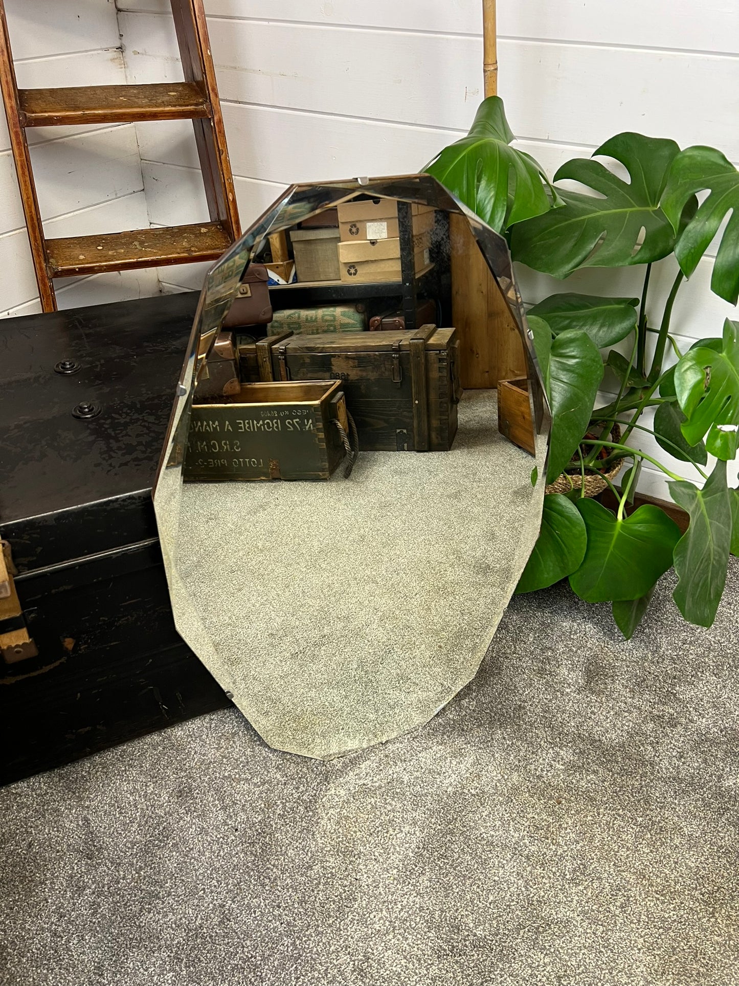 Vintage Frameless Wall Mirror Bevel Edge Boho Art Nouveau Retro Art Deco Home Decor
