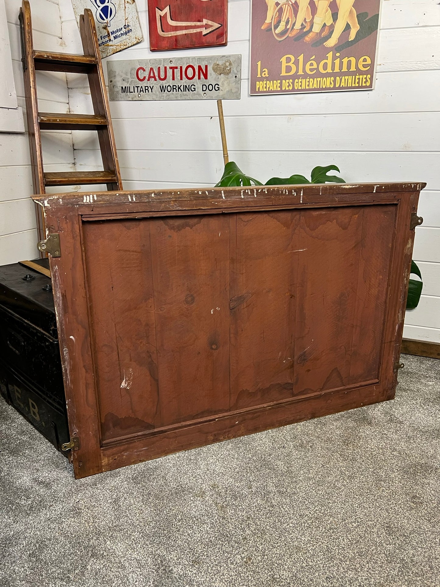 Vintage Large Wooden Framed Overmantle Wall Mirror Mid Century Home Decor
