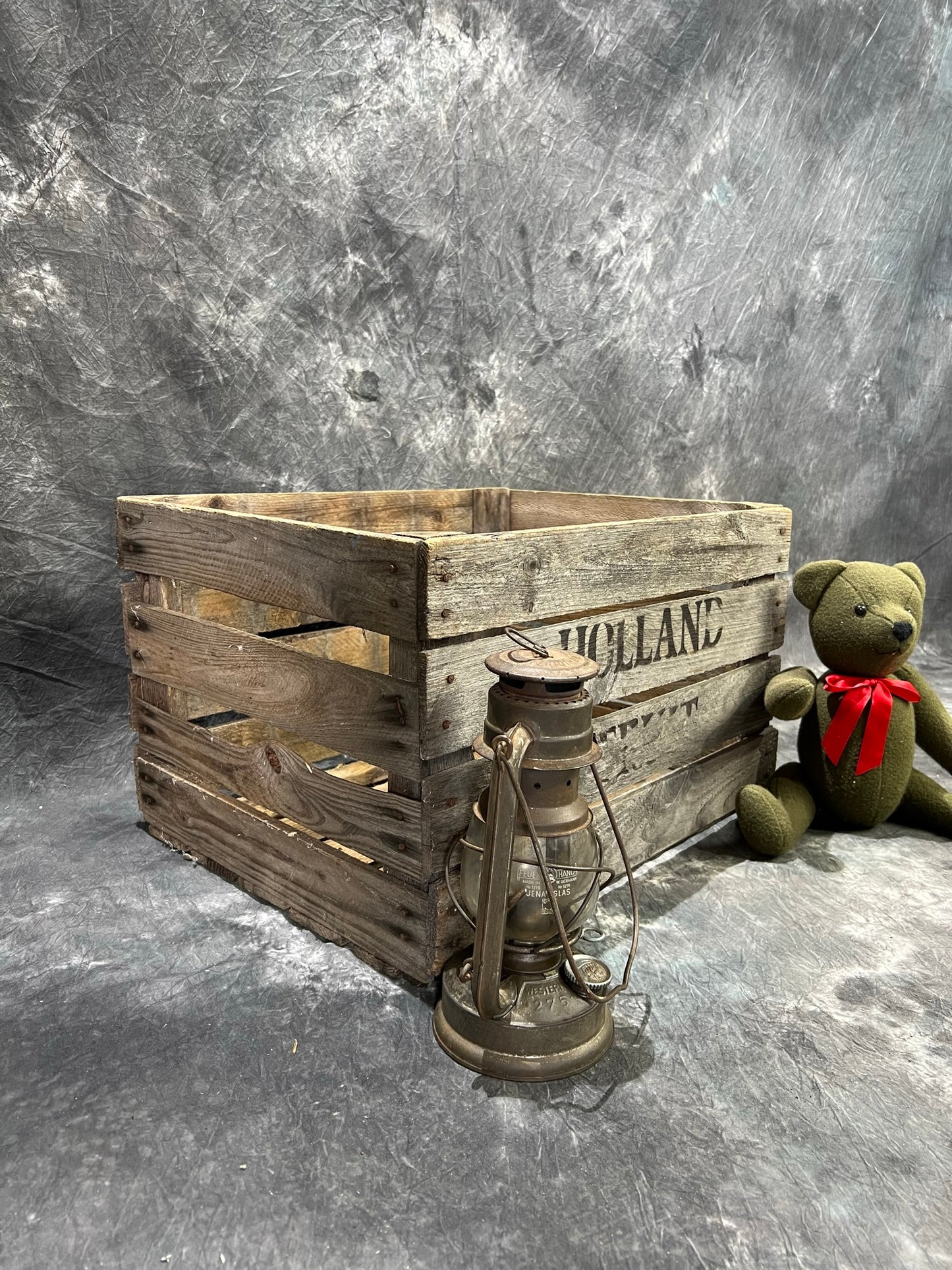 Vintage Wooden Holland Fruit Crate Basket Box Rustic Farmhouse Decor Retail Display