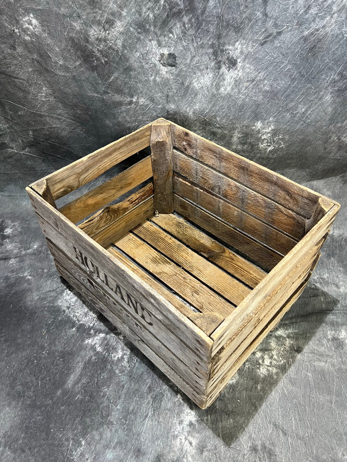 Vintage Wooden Holland Fruit Crate Basket Box Rustic Farmhouse Decor Retail Display