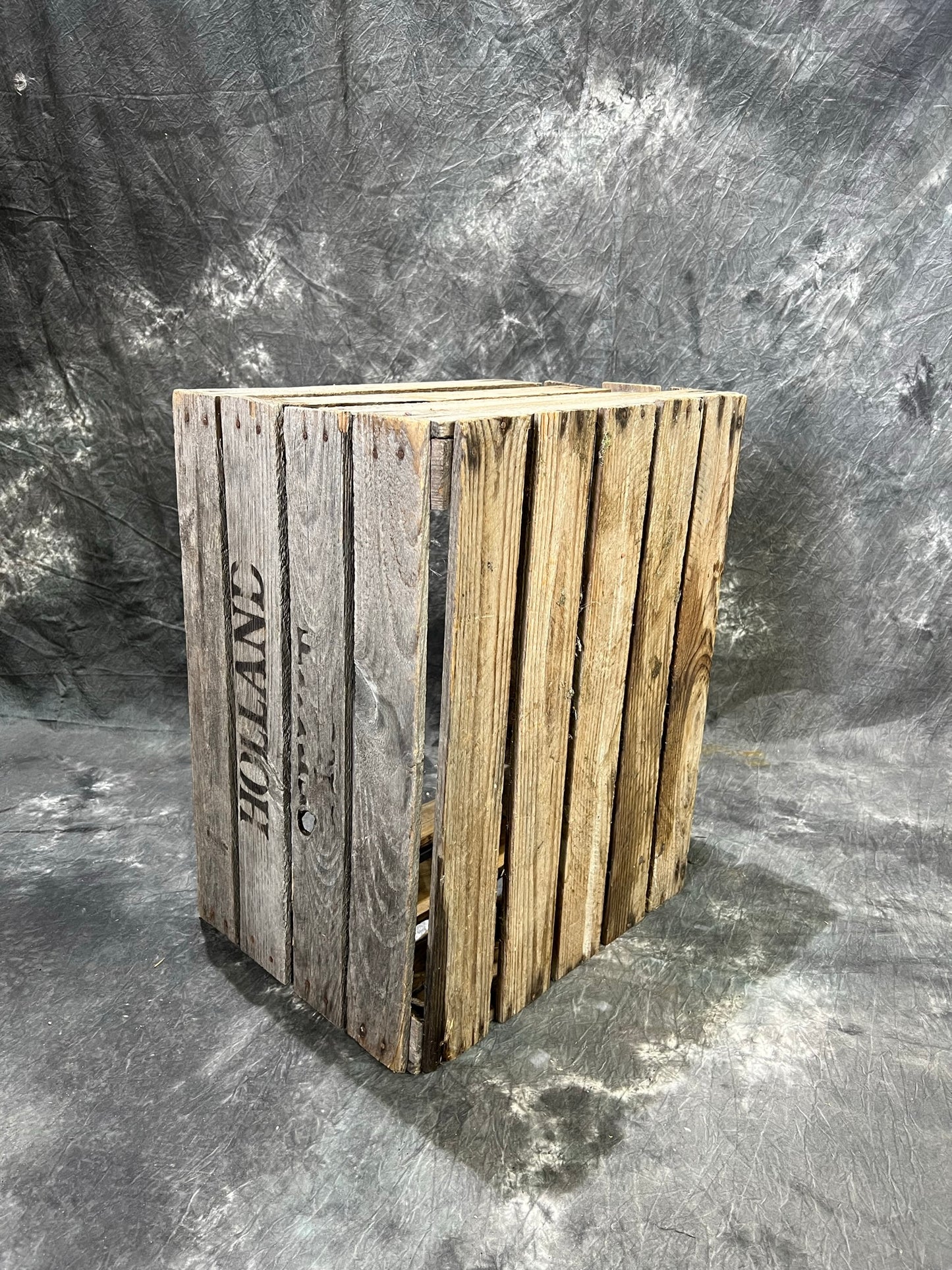 Vintage Wooden Holland Fruit Crate Basket Box Rustic Farmhouse Decor Retail Display