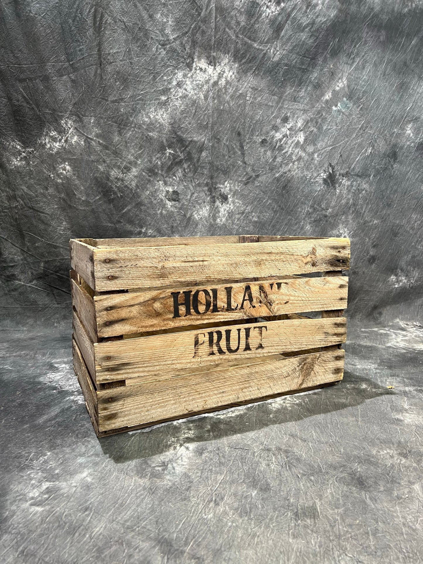 Vintage Wooden Holland Fruit Crate Basket Box Rustic Farmhouse Decor Retail Display