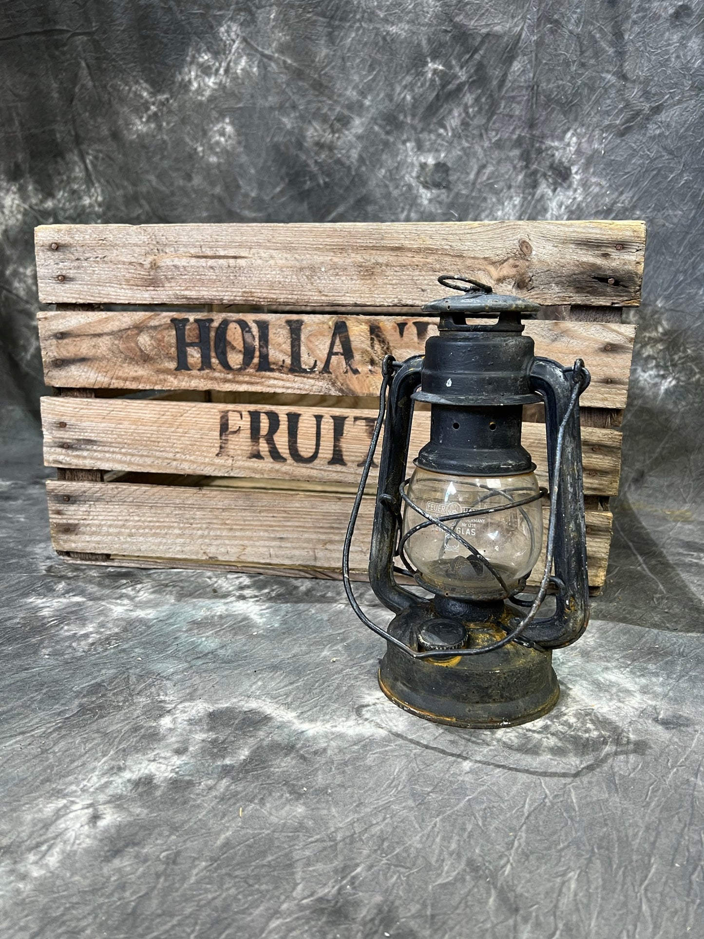 Vintage German Feuerhand Paraffin Oil Lantern Lamp Rustic Industrial Decor Display