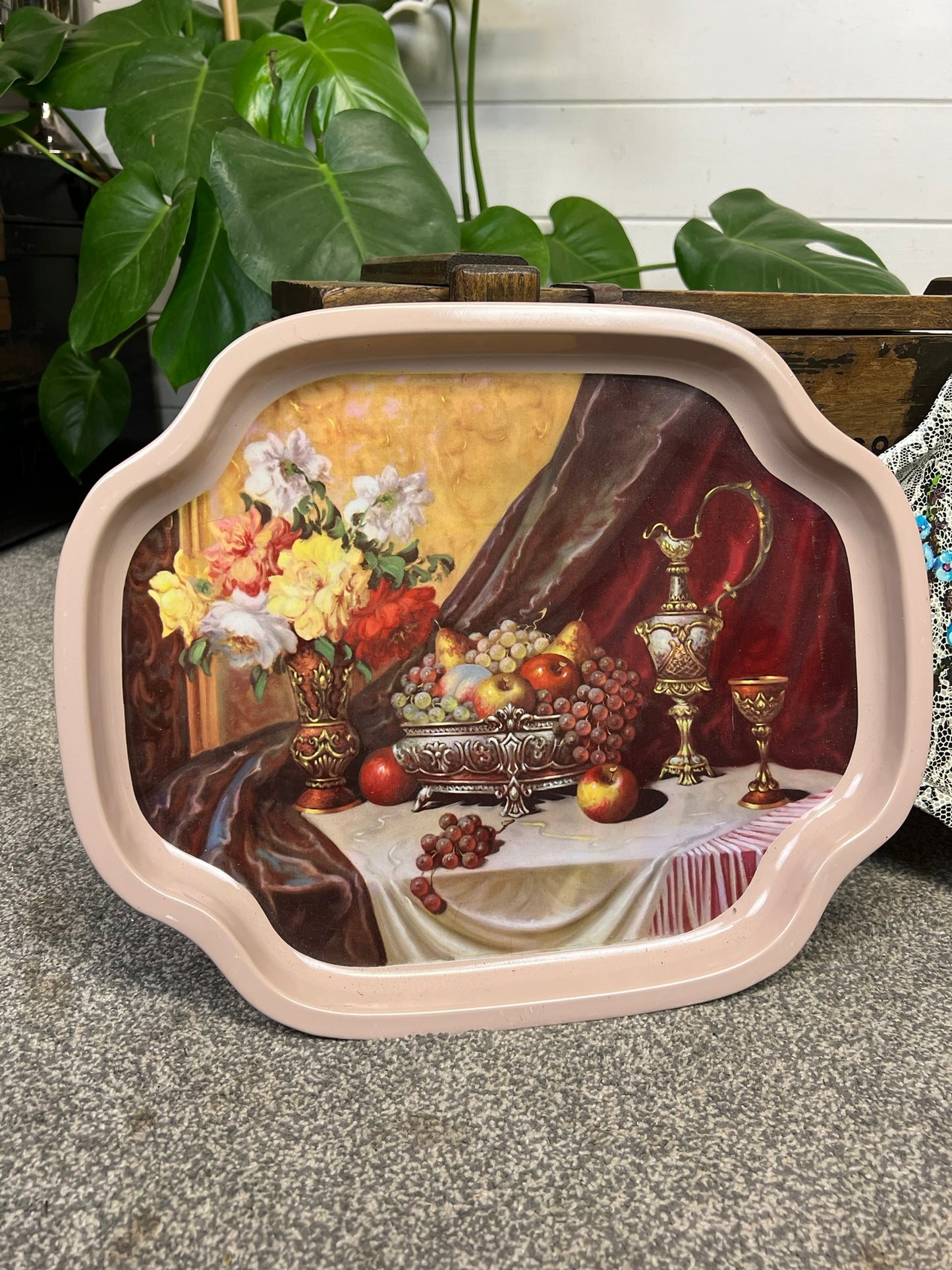 2x Vintage Floral Metal Trays "Elite" Trays 50's 60's Retro Made in England