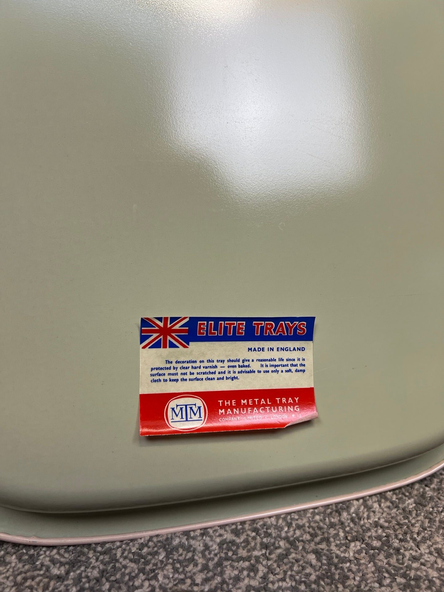 2x Vintage Floral Metal Trays "Elite" Trays 50's 60's Retro Made in England