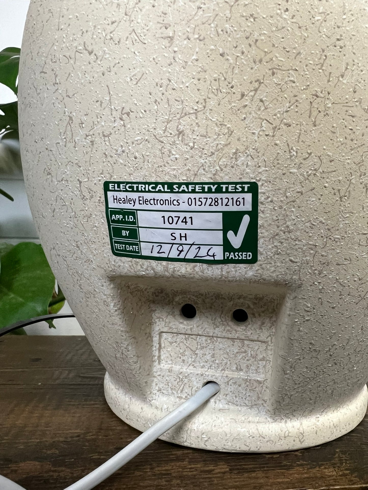 Large Ceramic Stone Effect Table Lamp Vintage Style Home Decor