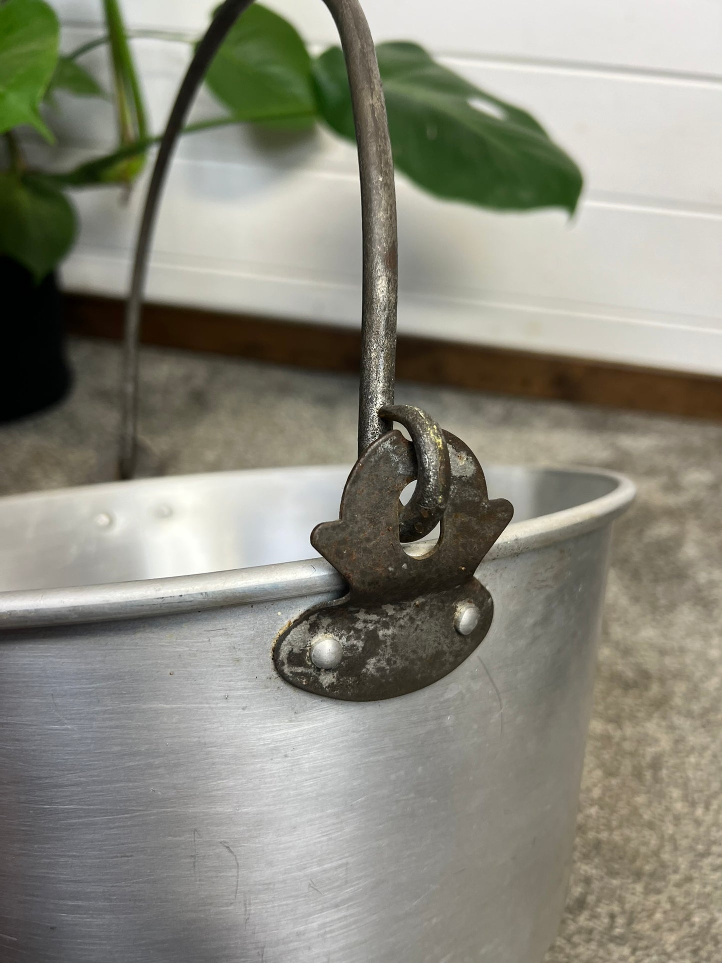 Vintage Aluminium Swan Brand Large Preserve Pan Bowl Country Home Kitchen Decor