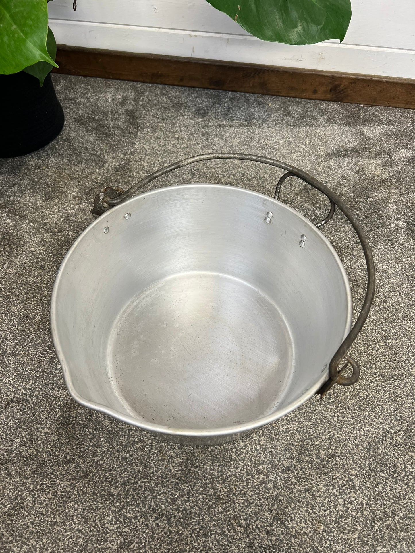 Vintage Aluminium Swan Brand Large Preserve Pan Bowl Country Home Kitchen Decor