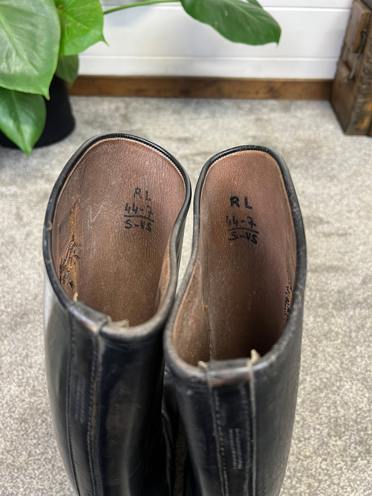 Vintage Men's Black Leather Riding Boots Collectible Equestrian Display