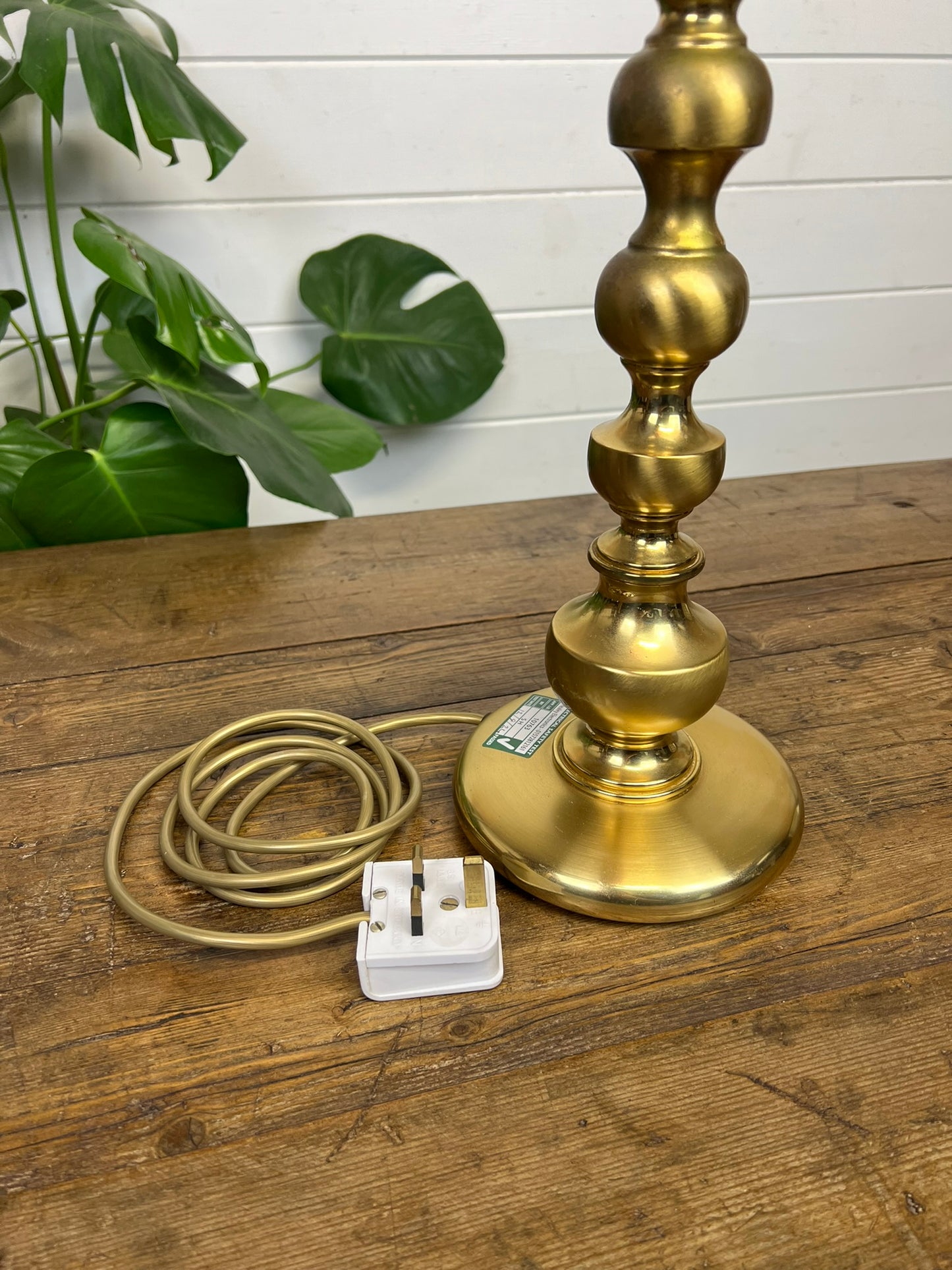 Gold Brass Table Lamp Base Boho Art Deco Home Decor - PAT Tested