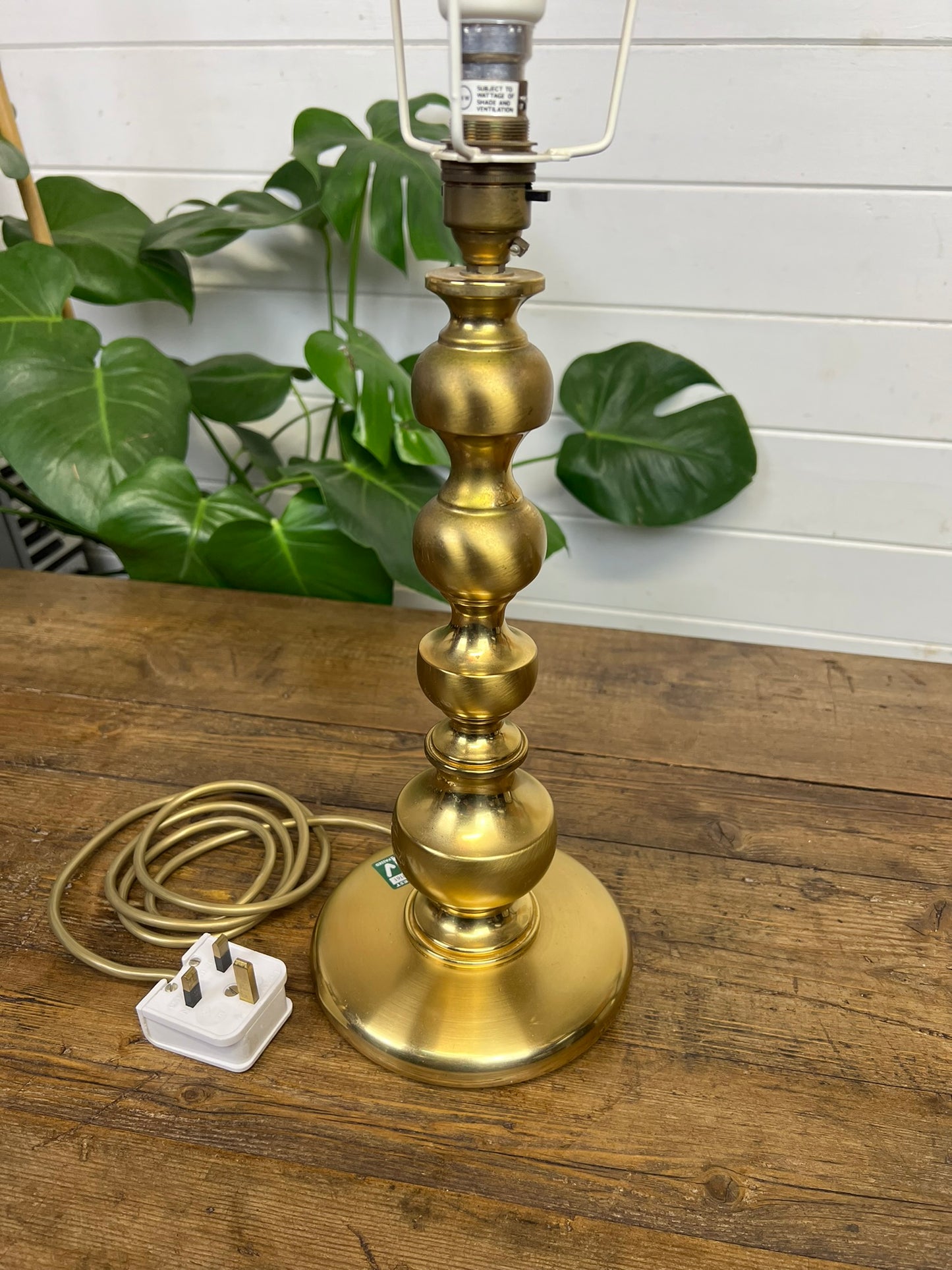 Gold Brass Table Lamp Base Boho Art Deco Home Decor - PAT Tested