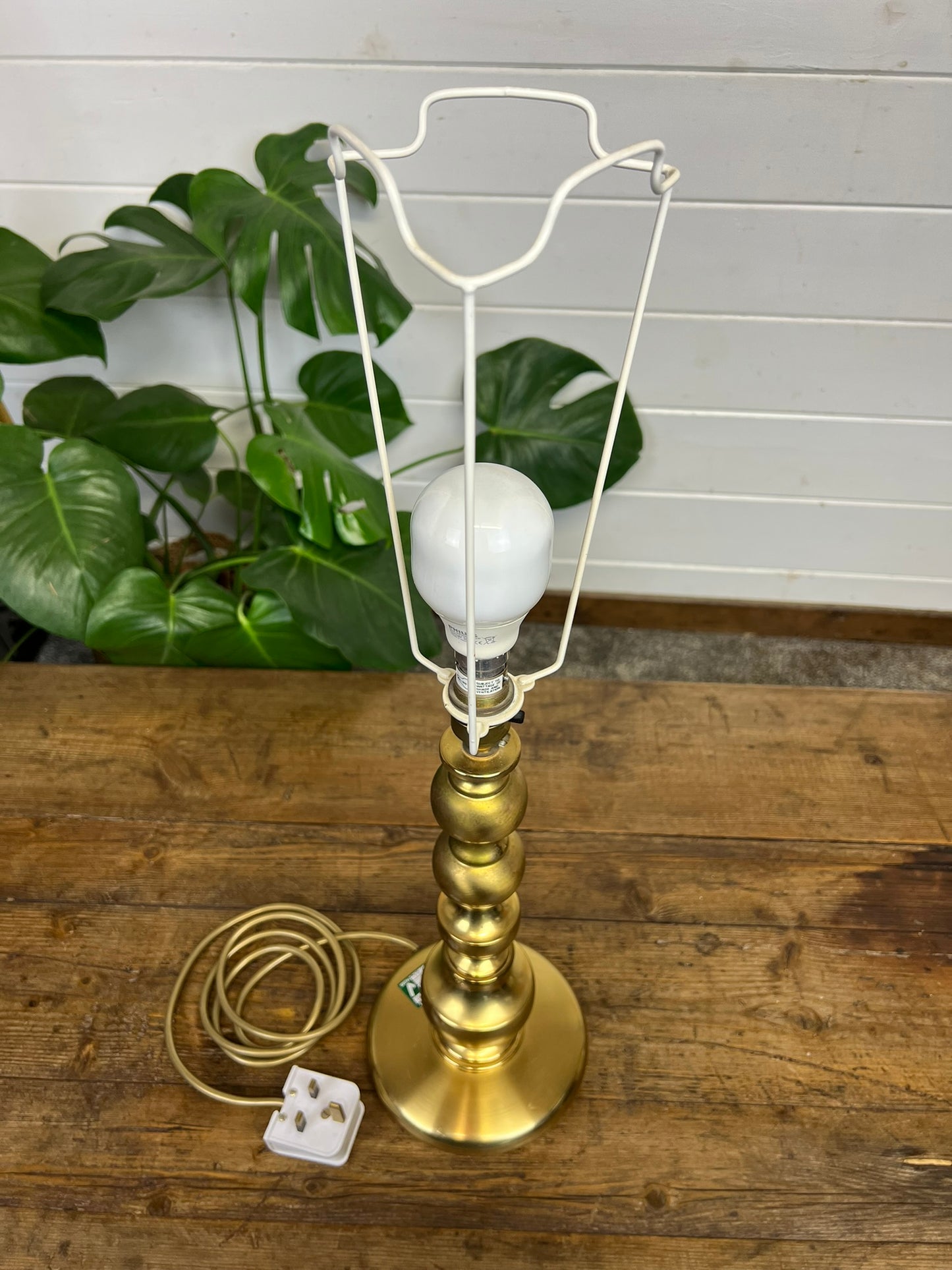 Gold Brass Table Lamp Base Boho Art Deco Home Decor - PAT Tested