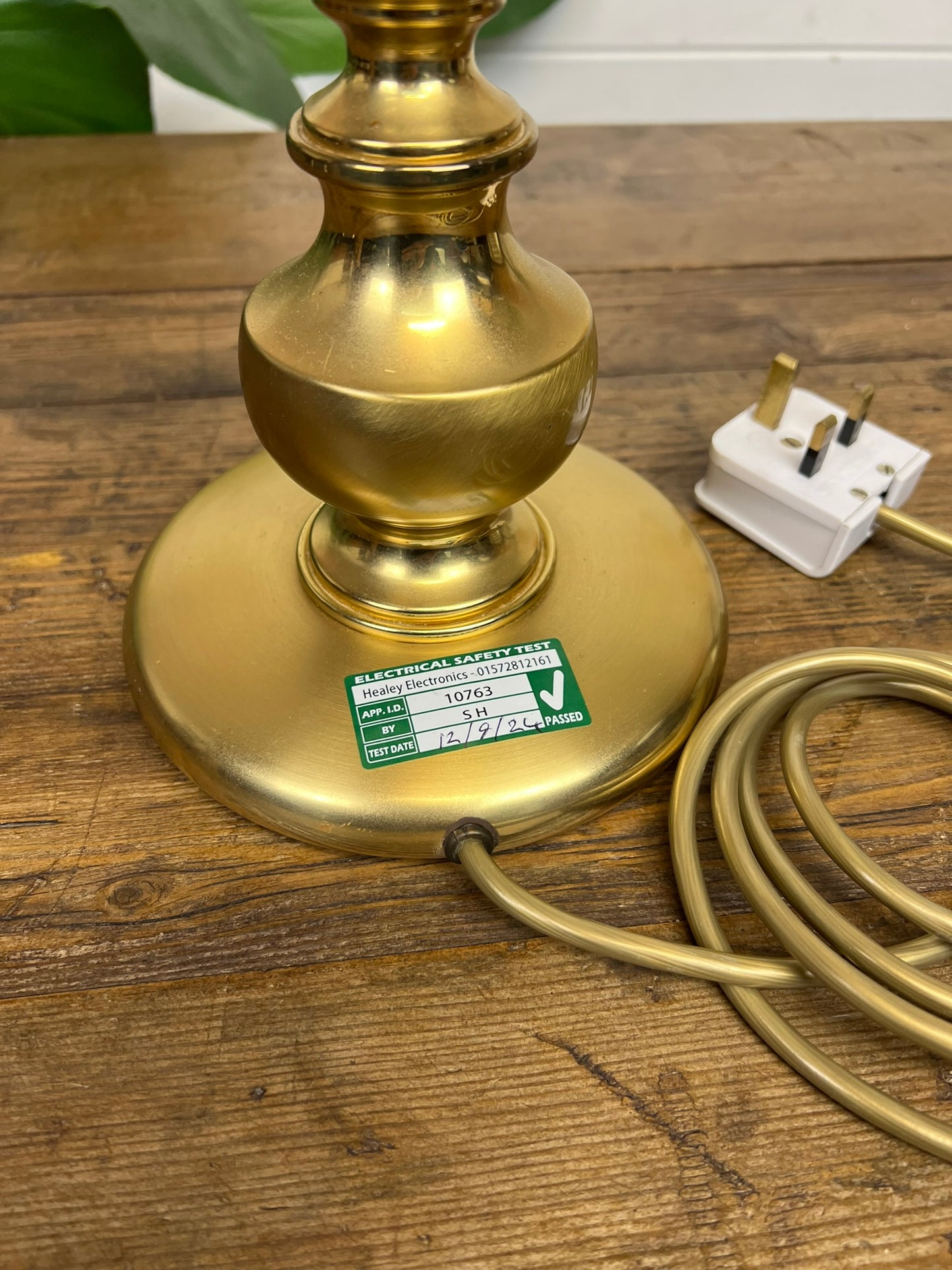 Gold Brass Table Lamp Base Boho Art Deco Home Decor - PAT Tested