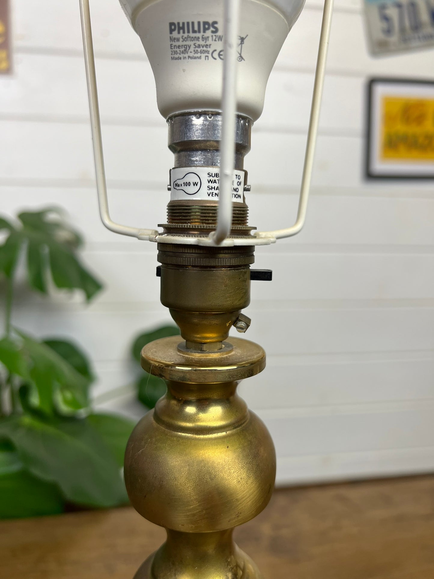 Gold Brass Table Lamp Base Boho Art Deco Home Decor - PAT Tested