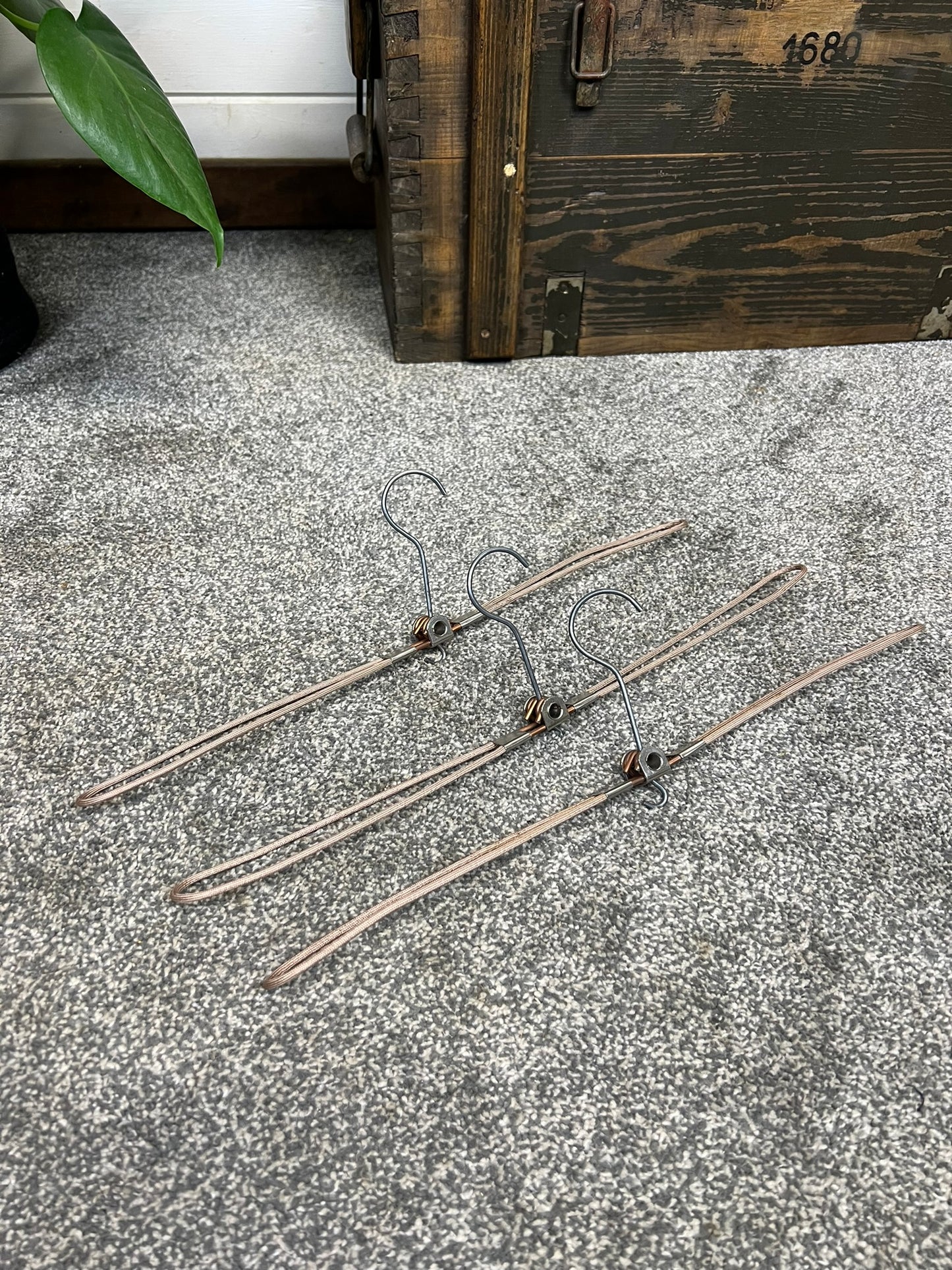 3x Retro Vintage Travel Coat Hanger 60's 70's Travelling Fold Out Hangers