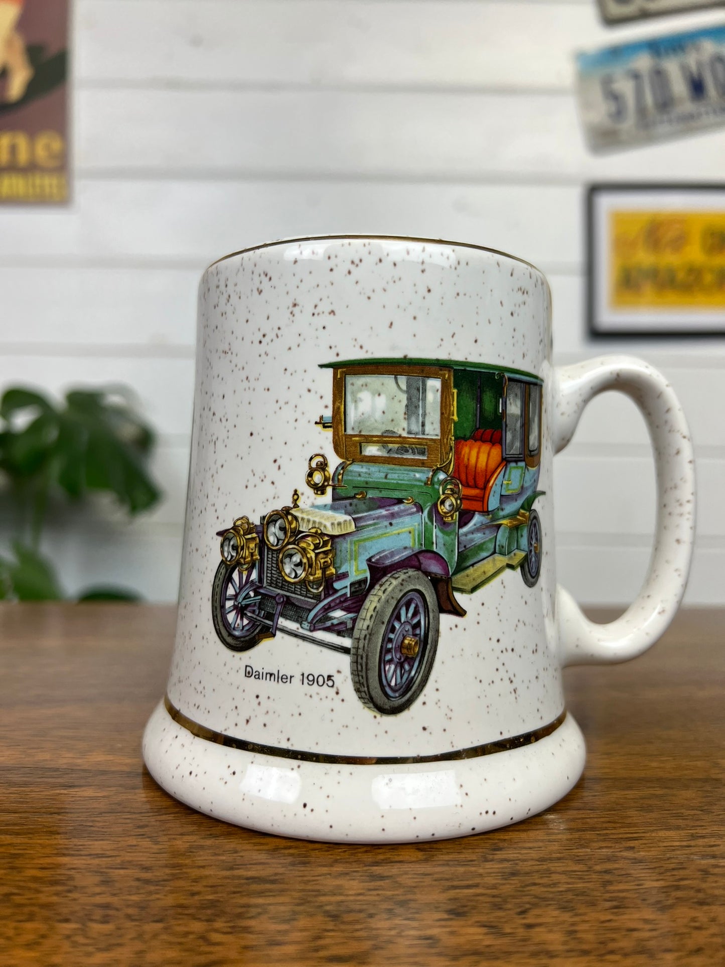 Vintage Kernewek Pottery 1905 Daimler Tankard Collectible Pub Bar Display