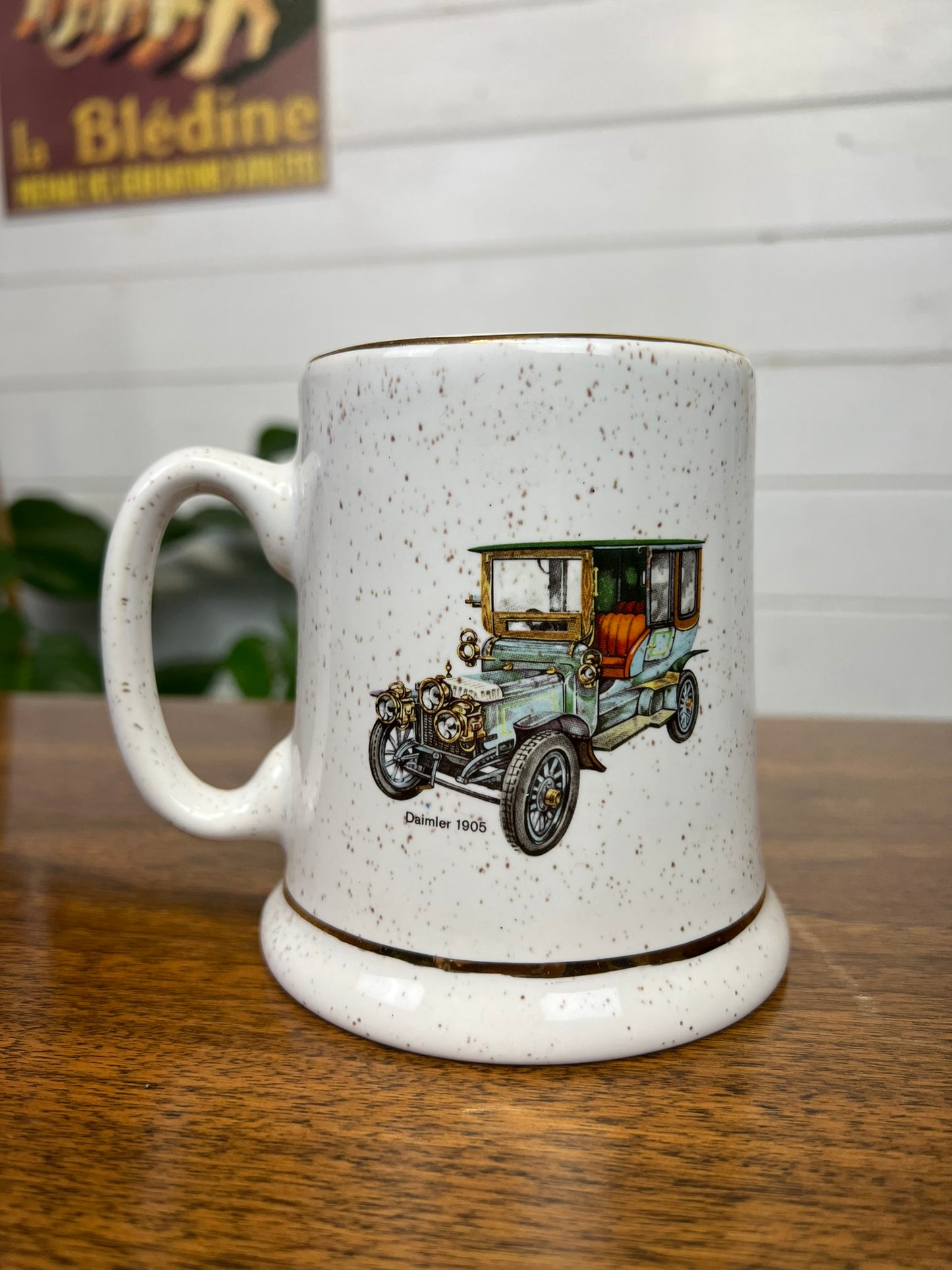 Vintage Kernewek Pottery 1905 Daimler Tankard Collectible Pub Bar Display
