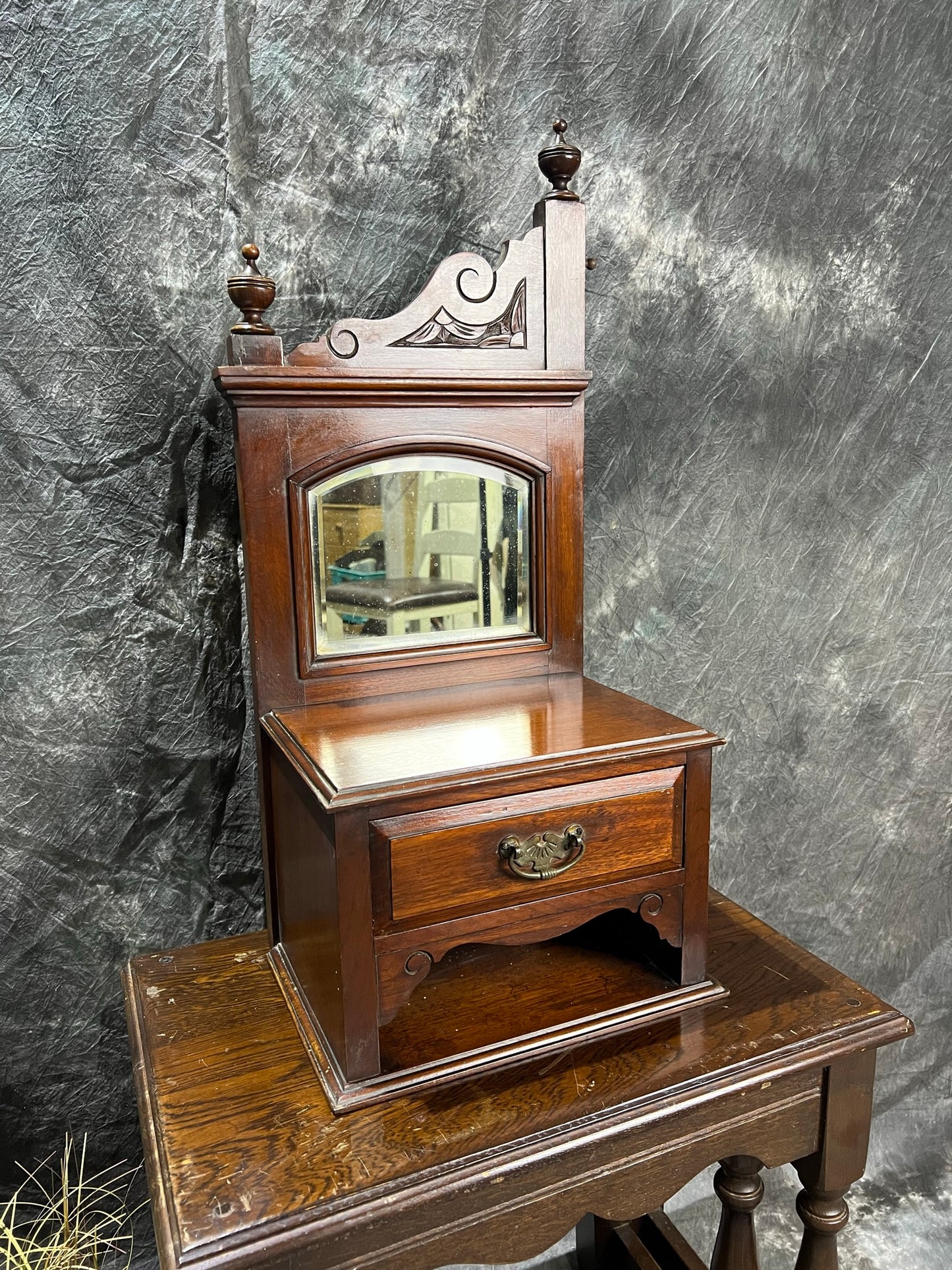 Antique Edwardian Dressing Table Top Vanity Mirror & Drawer Vintage Home Feature