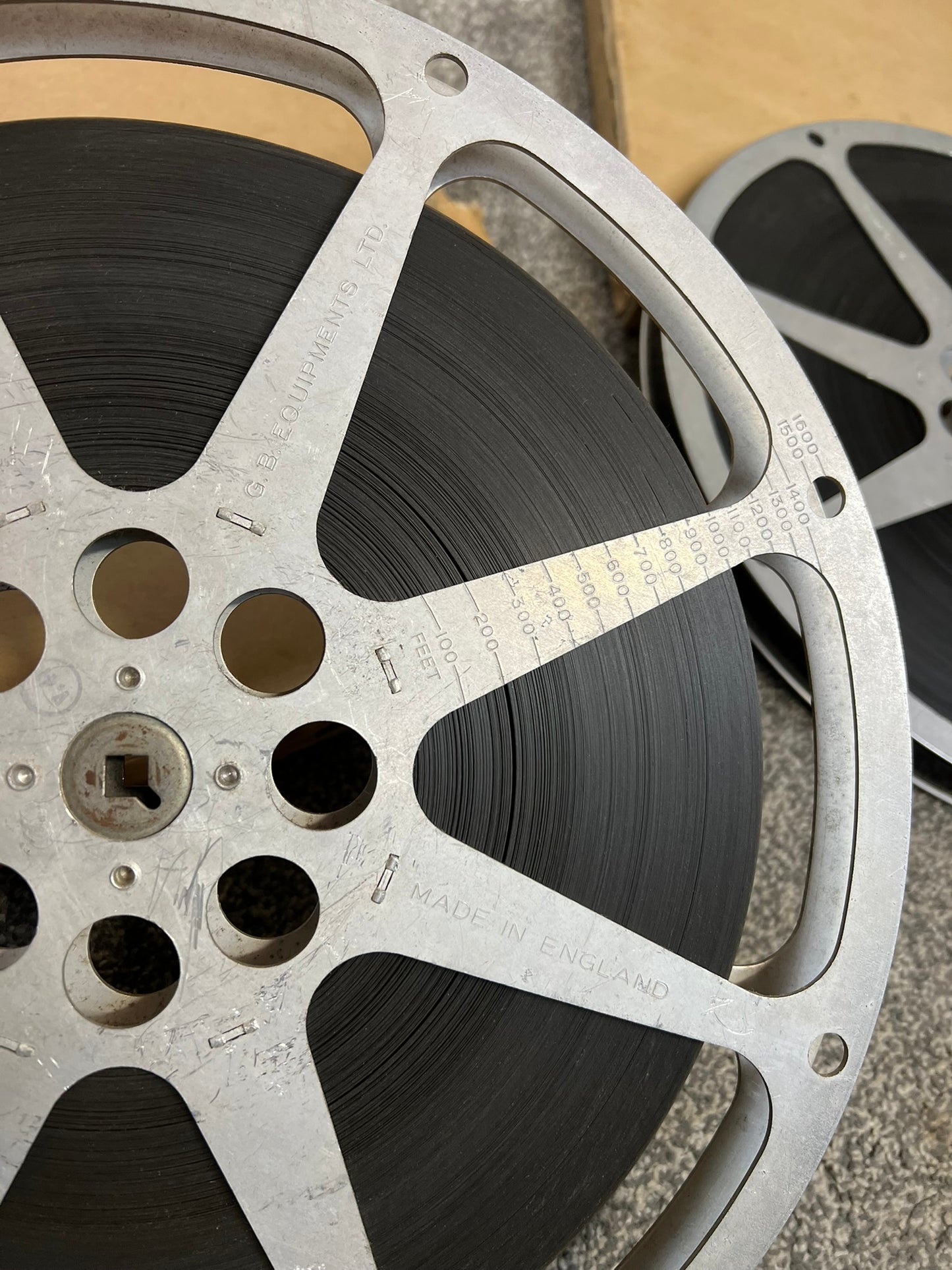 2x Vintage 16mm Aluminium Cinema Film Movie Reel 50's Retro Decor