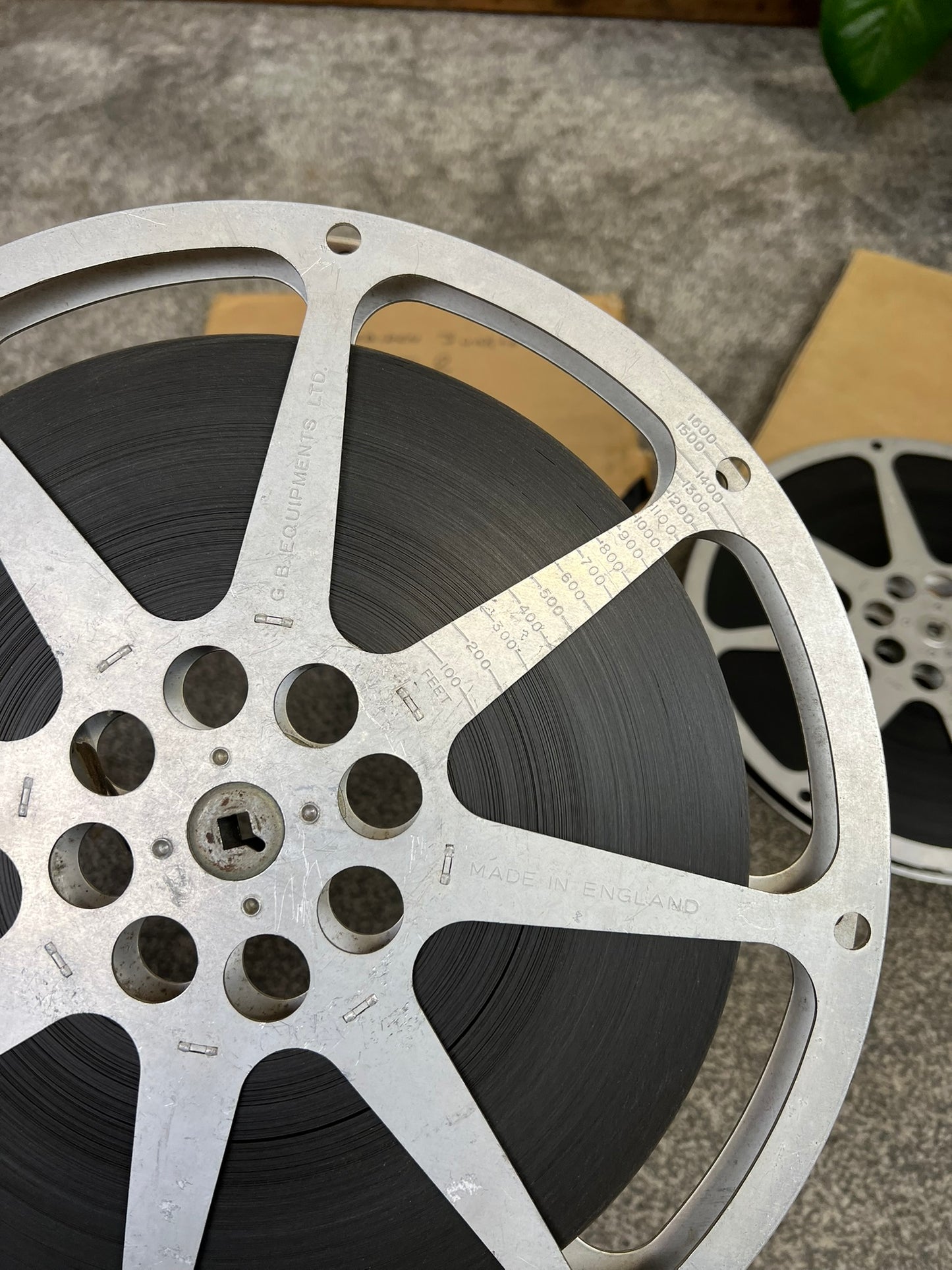 2x Vintage 16mm Aluminium Cinema Film Movie Reel 50's Retro Decor