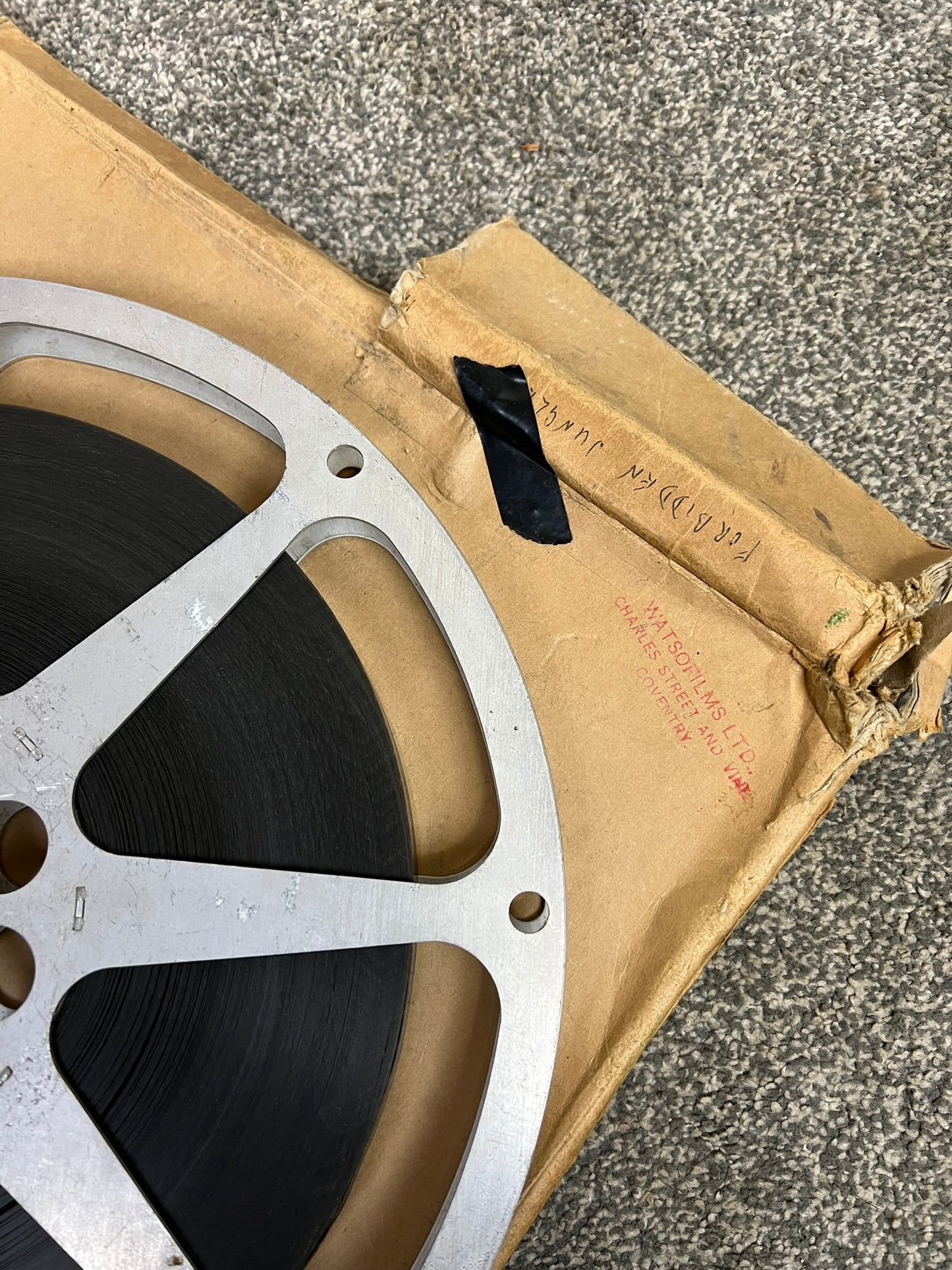 2x Vintage 16mm Aluminium Cinema Film Movie Reel 50's Retro Decor